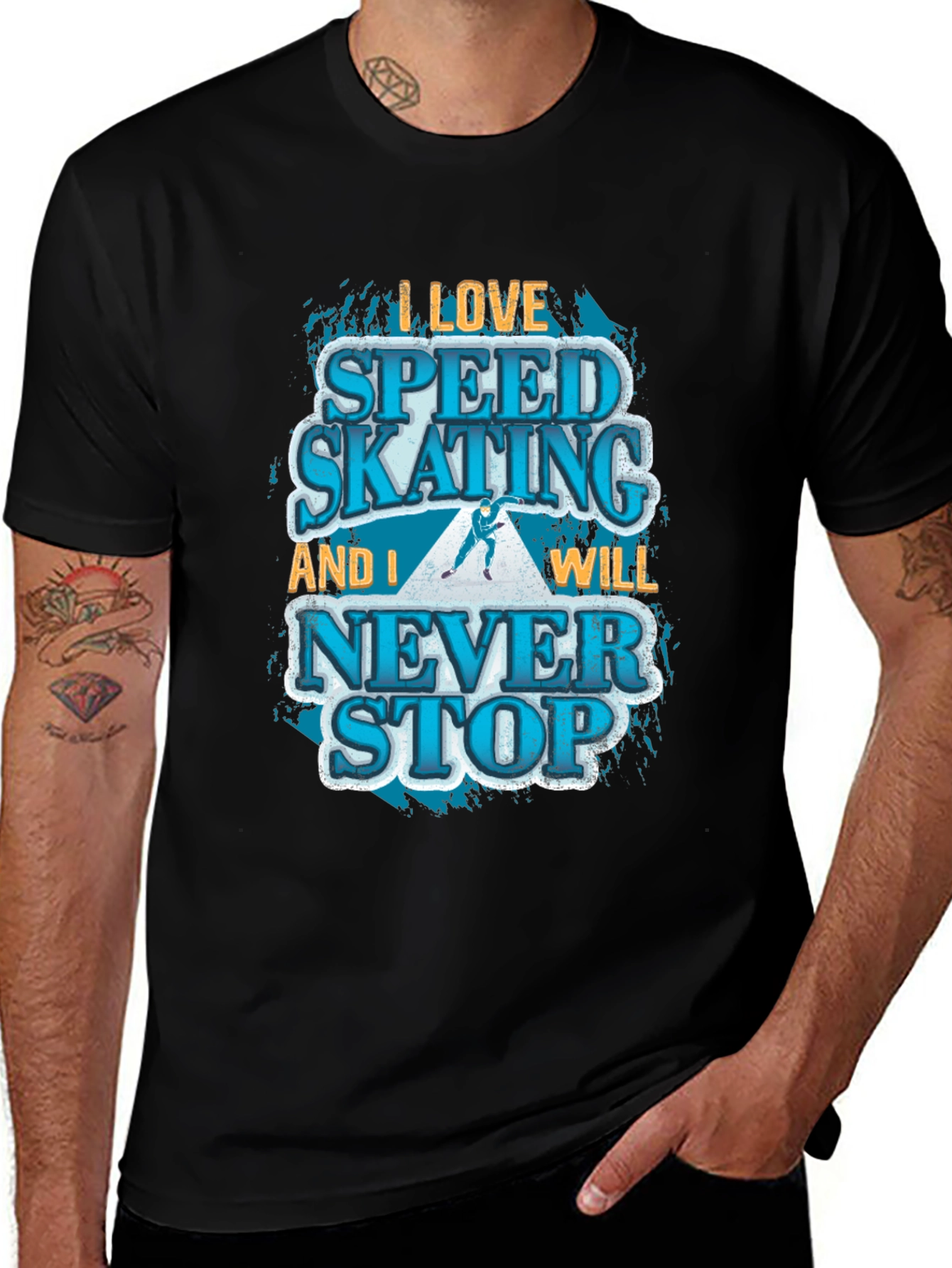 Speed Skating Graphic T-Shirt - Never Stop