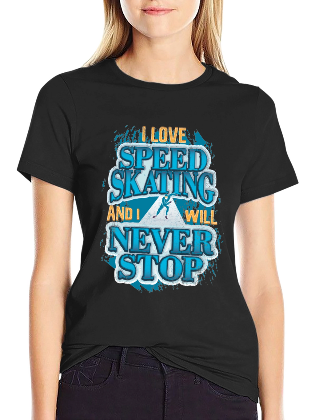 Speed Skating Graphic T-Shirt - Never Stop