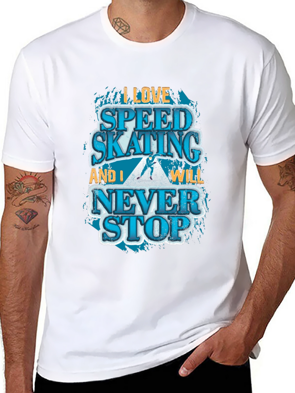 Speed Skating Graphic T-Shirt - Never Stop