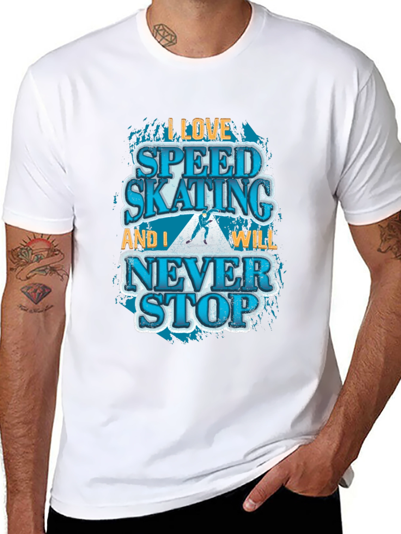 Speed Skating Graphic T-Shirt - Never Stop