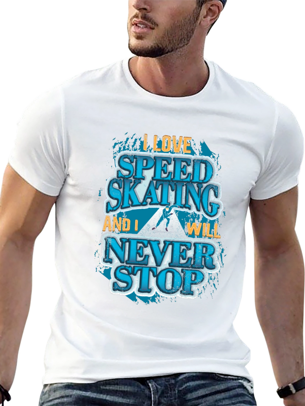Speed Skating Graphic T-Shirt - Never Stop