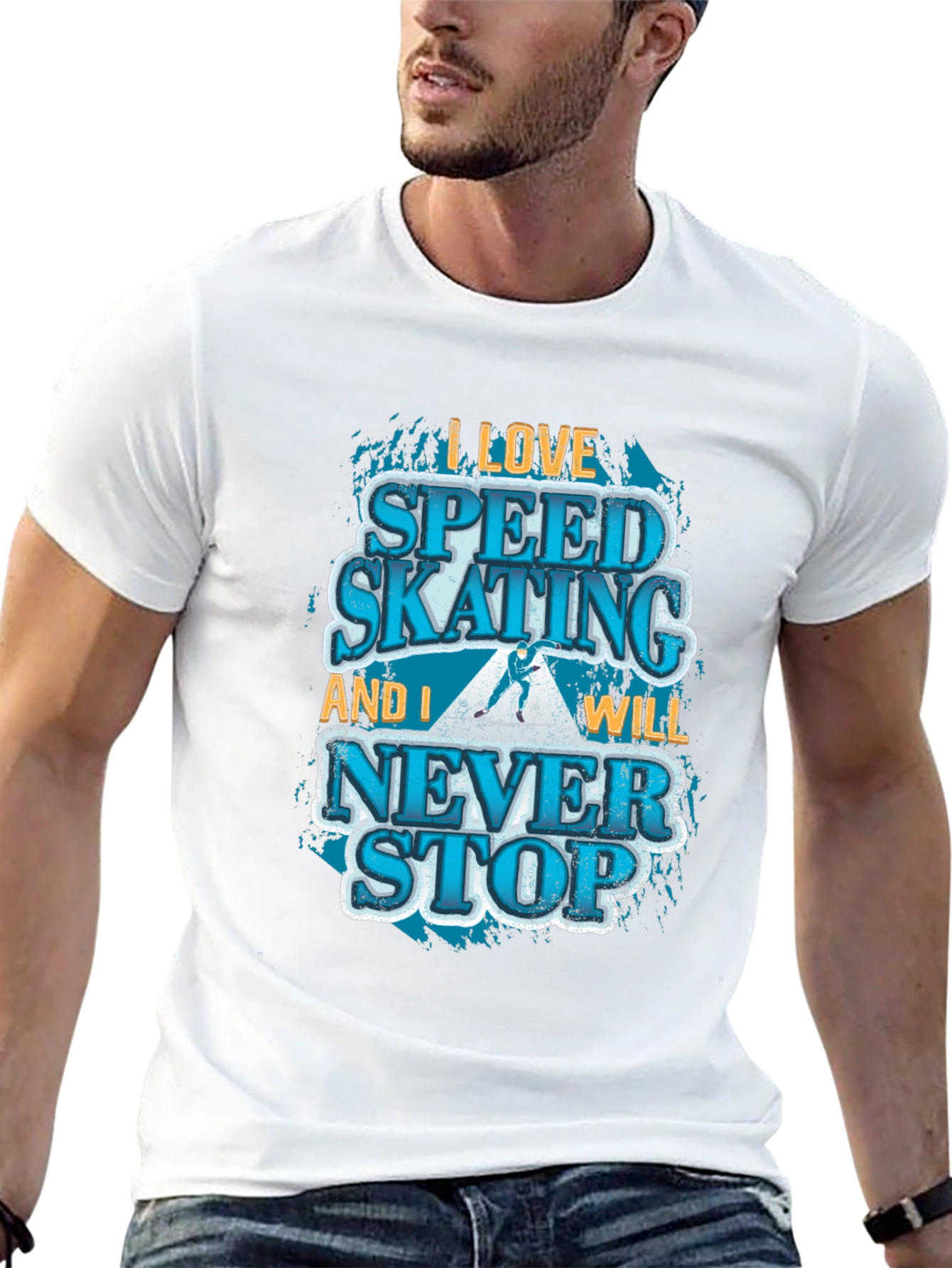 Speed Skating Graphic T-Shirt - Never Stop