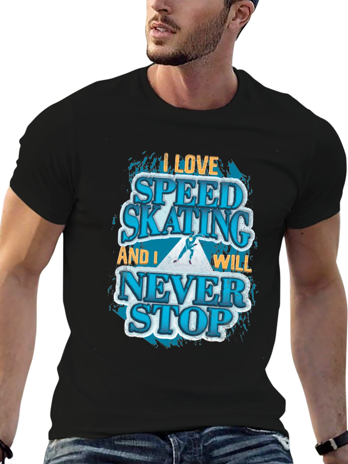 Speed Skating Graphic T-Shirt - Never Stop