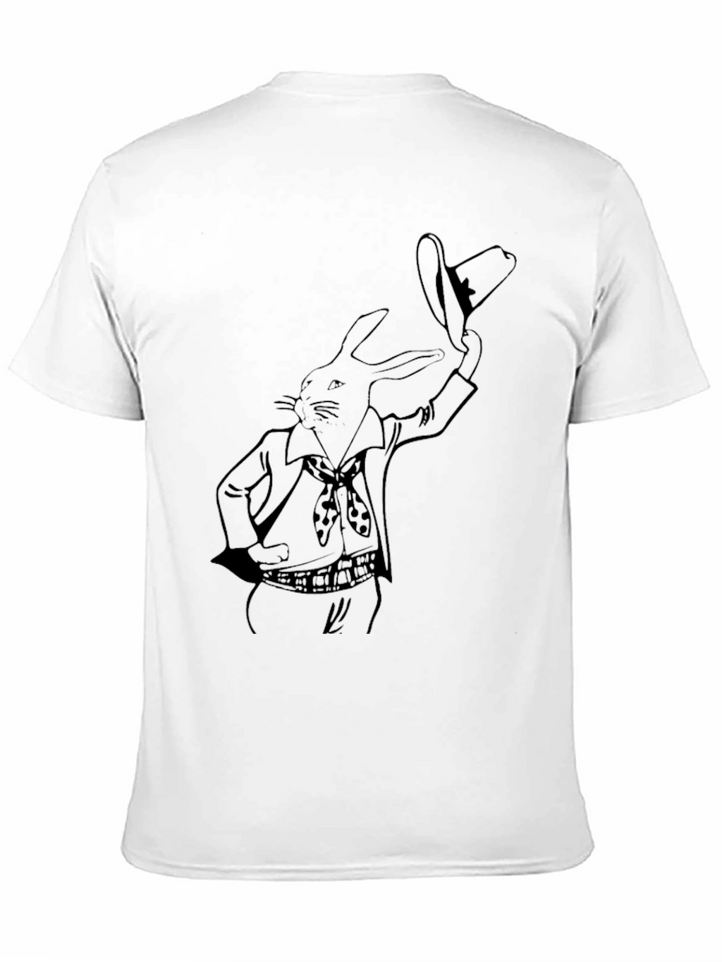 Rabbit Cowboy Graphic Tee - Black Cotton T-Shirt
