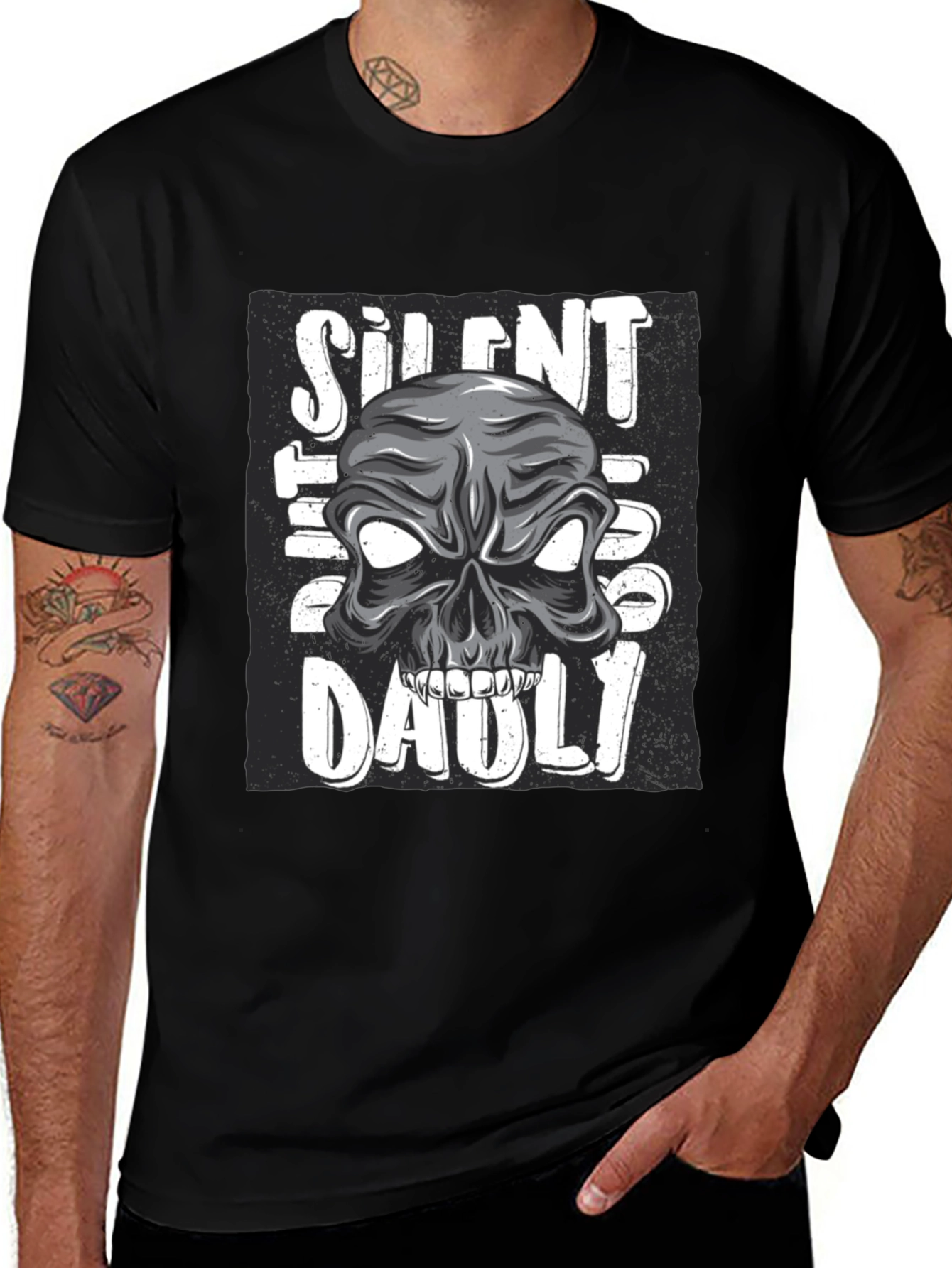 Silent But Deadly Skull Graphic T-Shirt