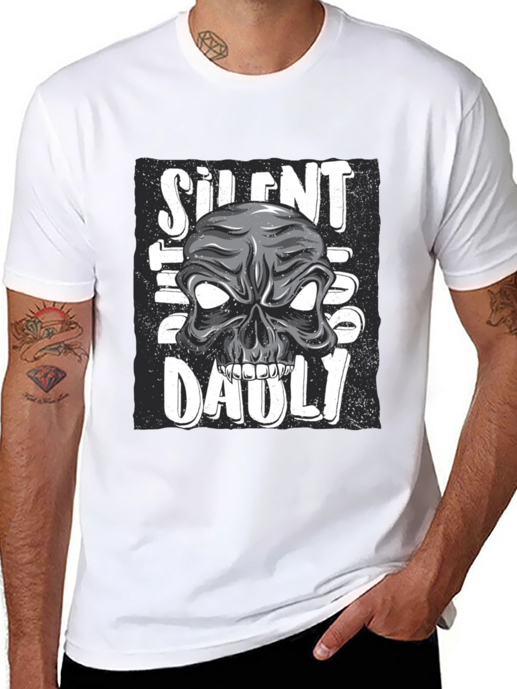Silent But Deadly Skull Graphic T-Shirt