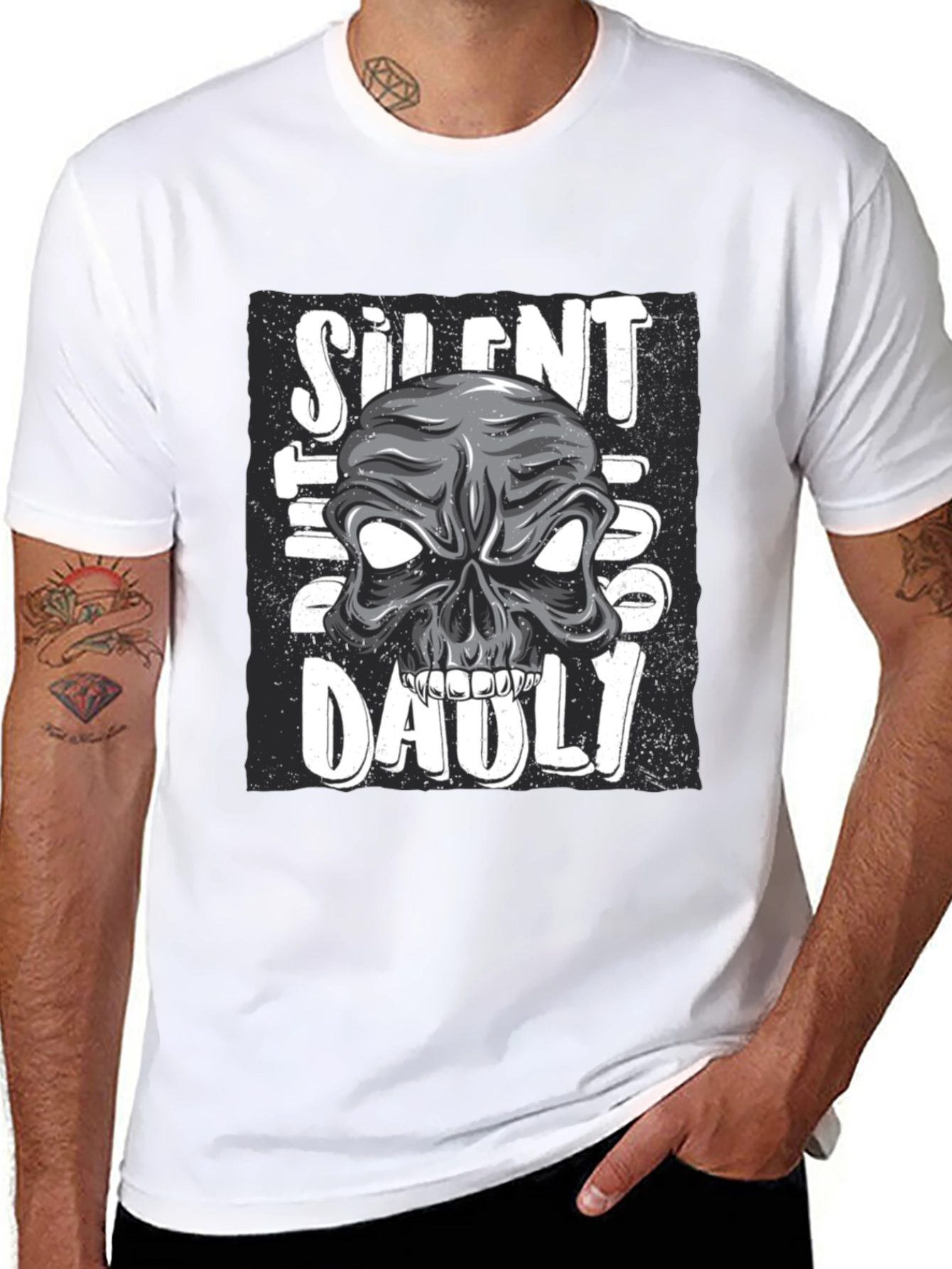 Silent But Deadly Skull Graphic T-Shirt