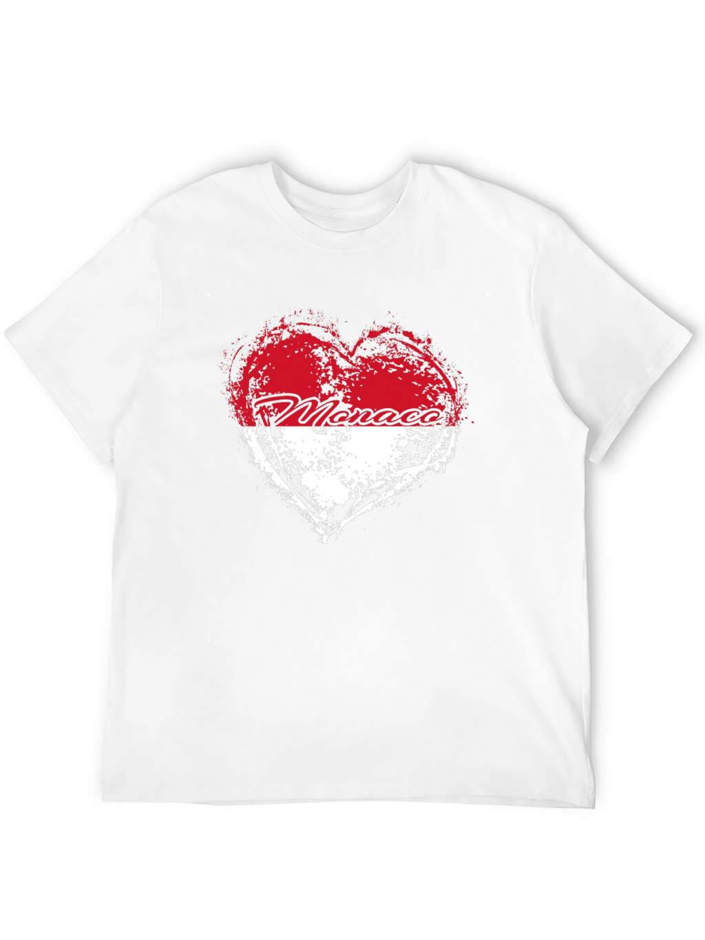 Monaco Heart Flag T-Shirt - Black Cotton Tee