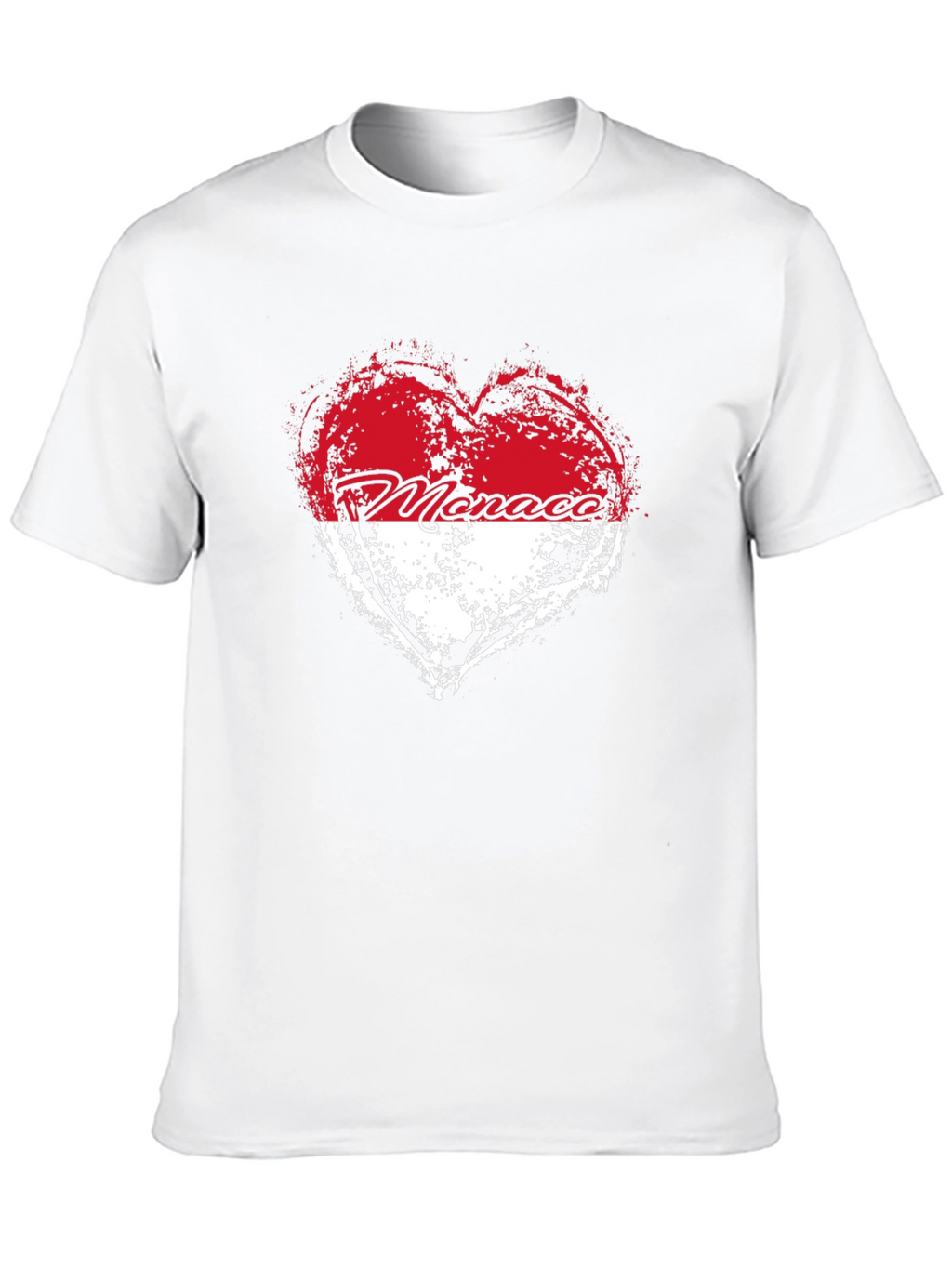 Monaco Heart Flag T-Shirt - Black Cotton Tee