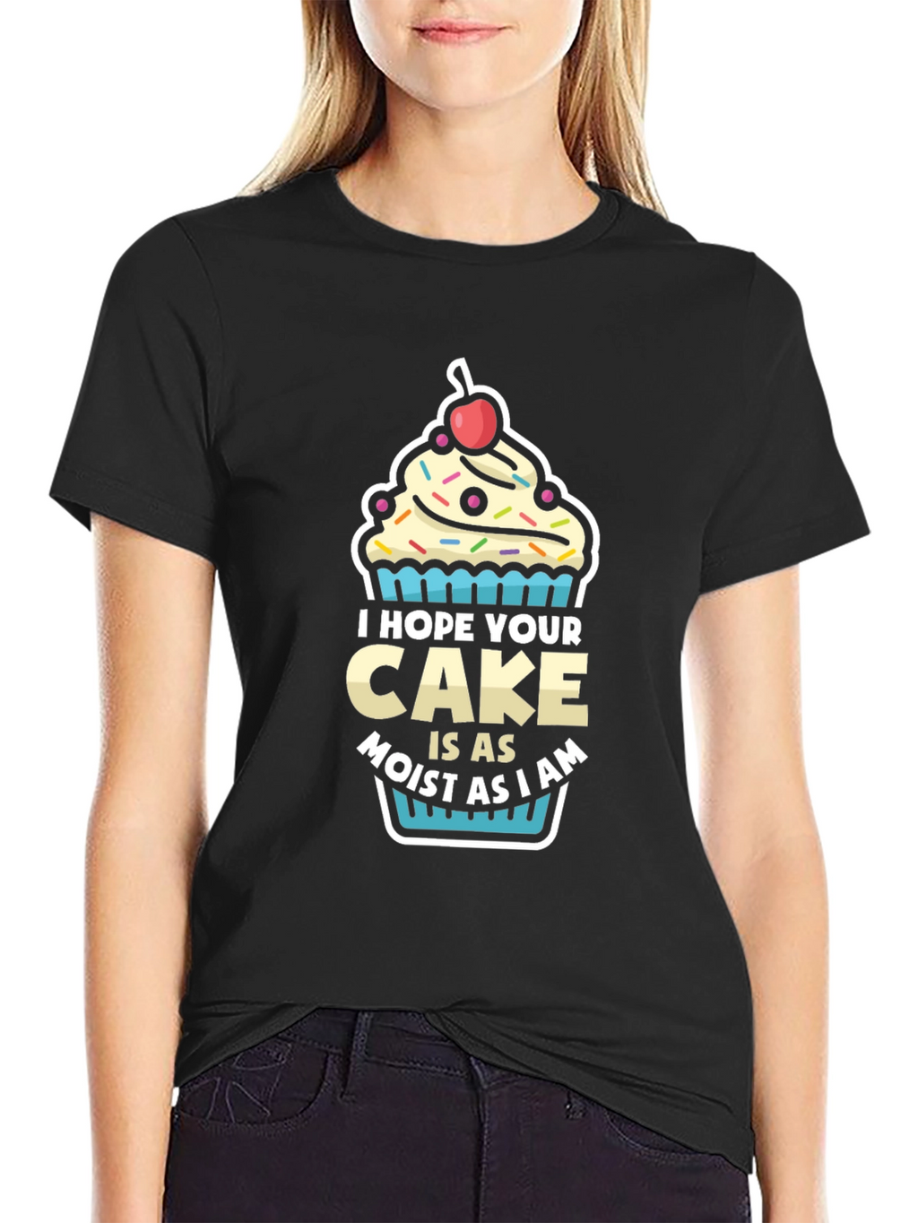 Moist Cake Graphic T-Shirt - Funny Dessert Tee