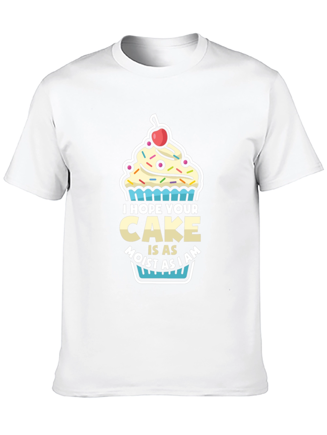 Moist Cake Graphic T-Shirt - Funny Dessert Tee