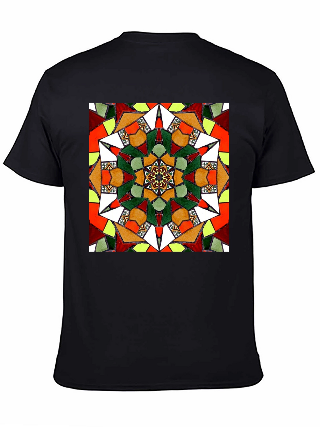Geometric Mandala Graphic Tee - Unisex Black T-Shirt