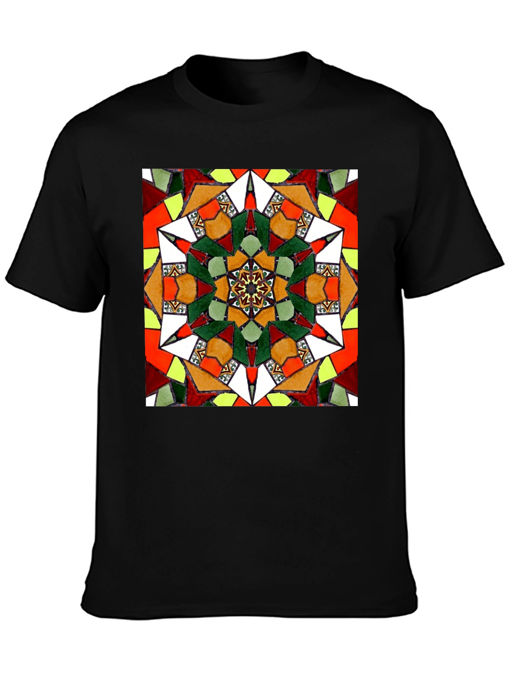 Geometric Mandala Graphic Tee - Unisex Black T-Shirt