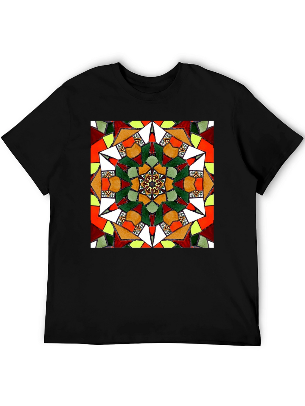 Geometric Mandala Graphic Tee - Unisex Black T-Shirt