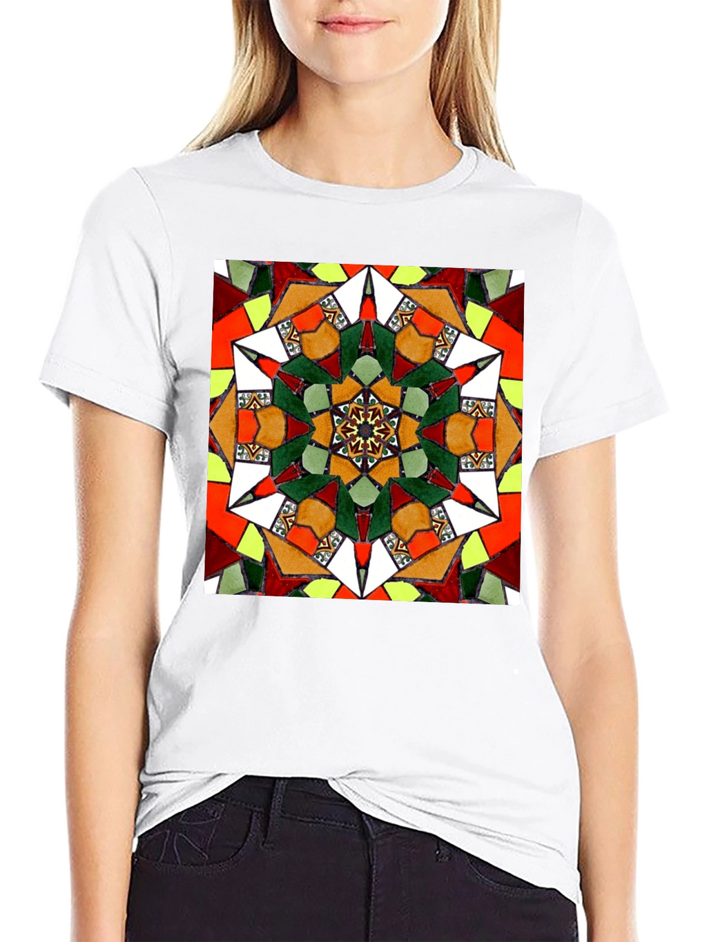 Geometric Mandala Graphic Tee - Unisex Black T-Shirt