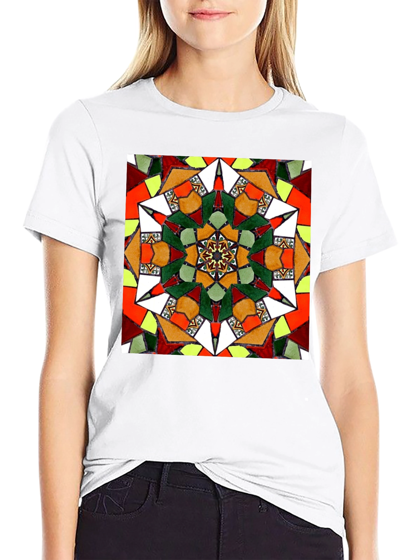 Geometric Mandala Graphic Tee - Unisex Black T-Shirt