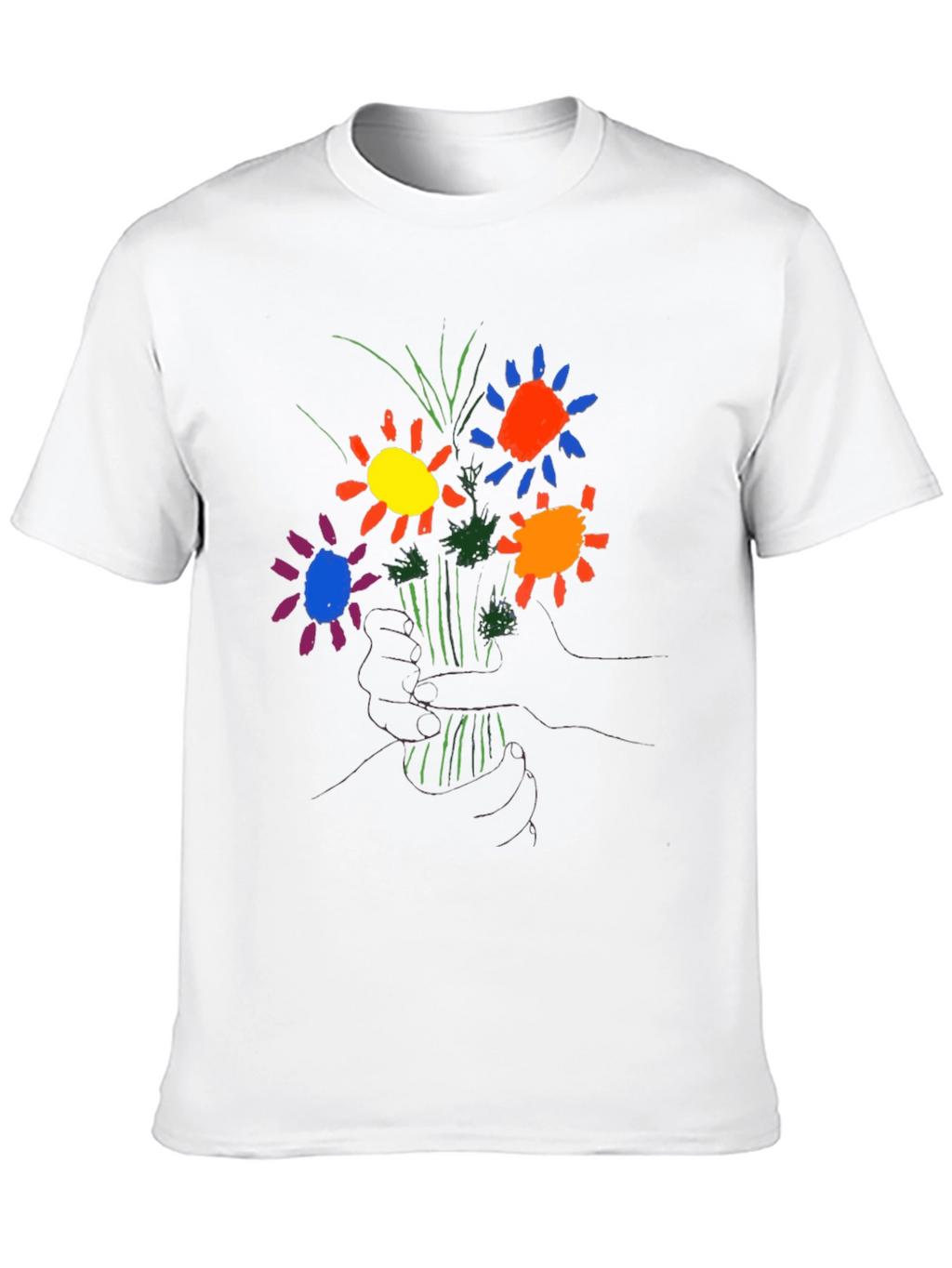 Floral Graphic T-Shirt - Hand Drawn Style