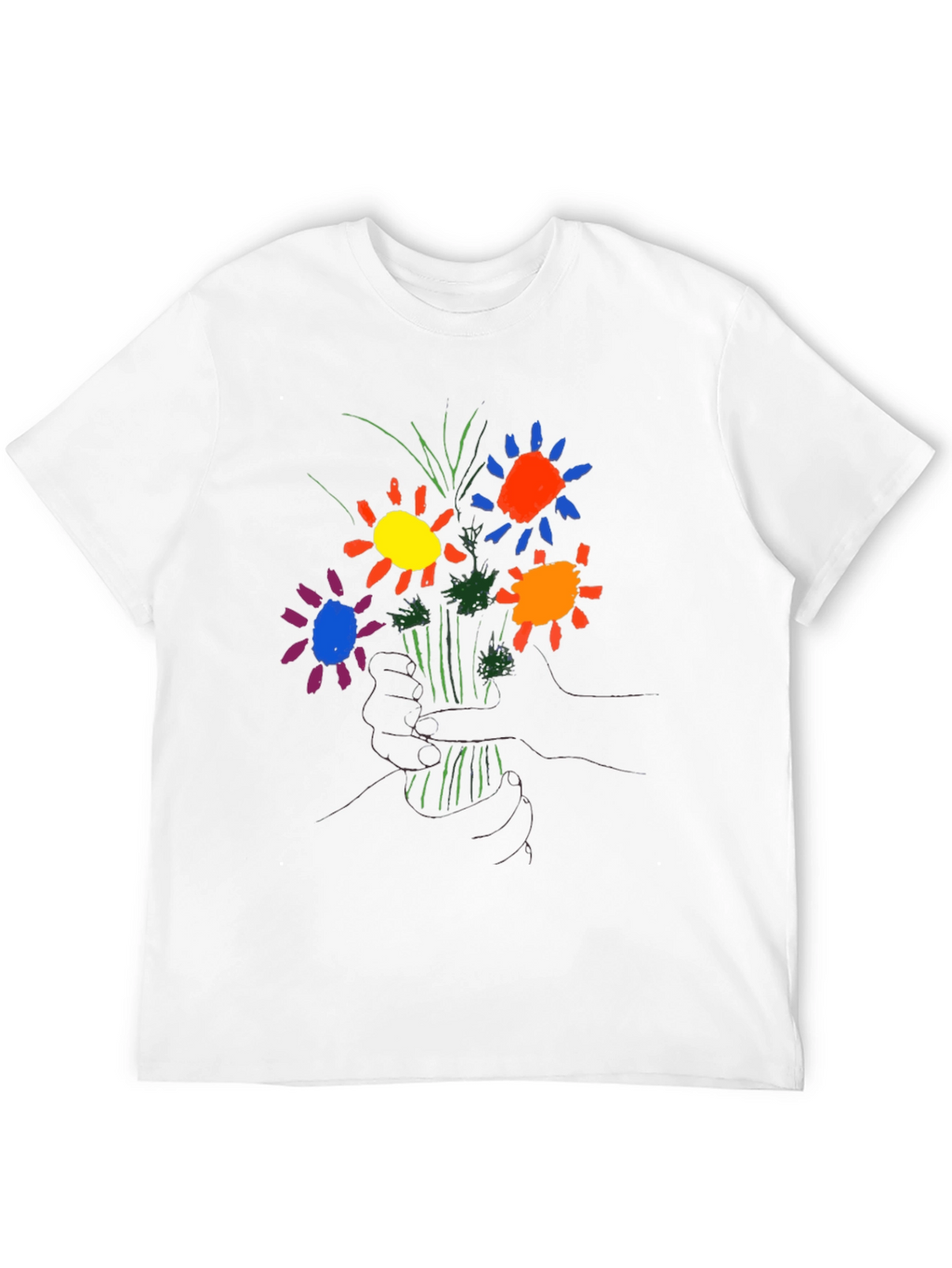 Floral Graphic T-Shirt - Hand Drawn Style