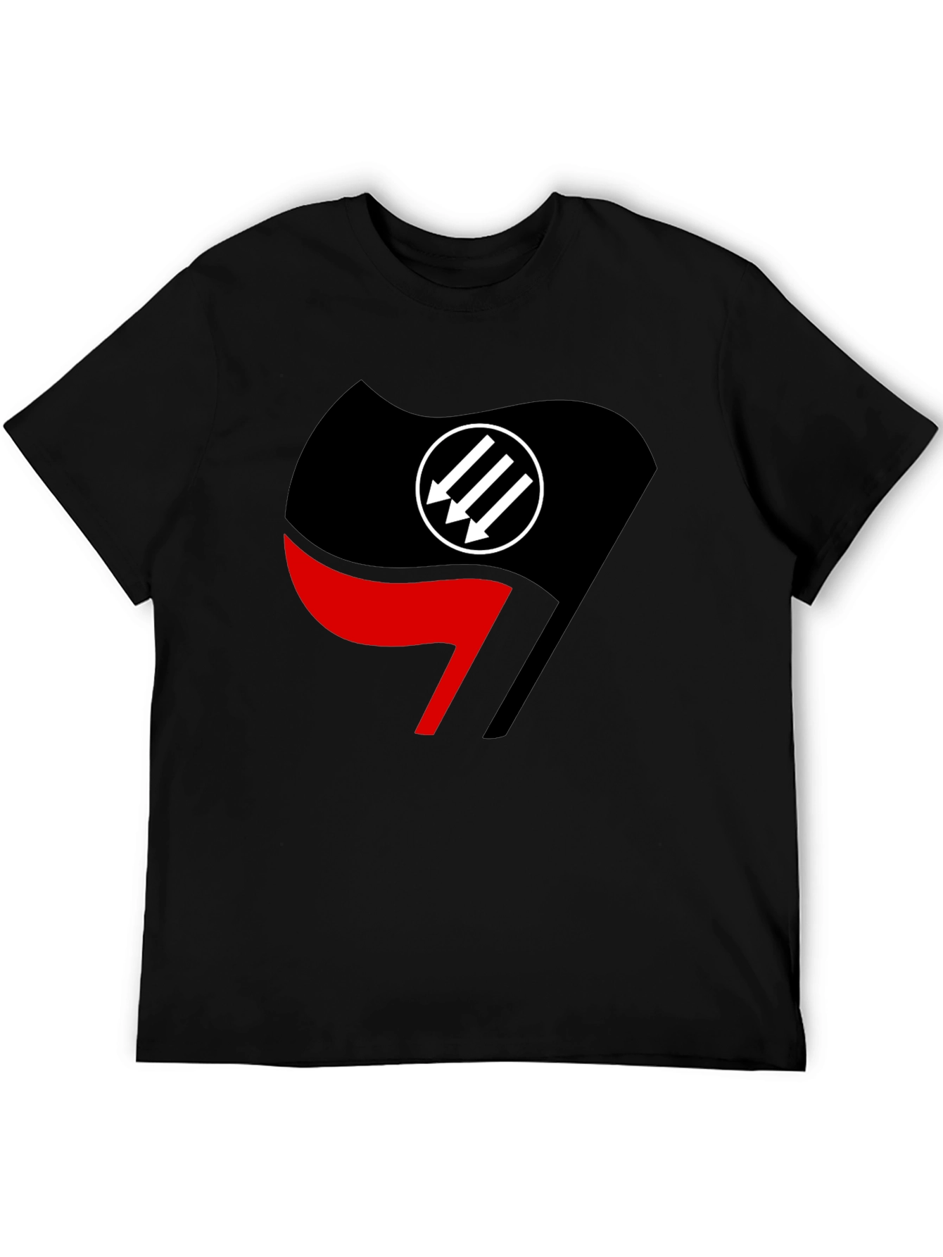 Antifascist Action Flag T-Shirt - Black