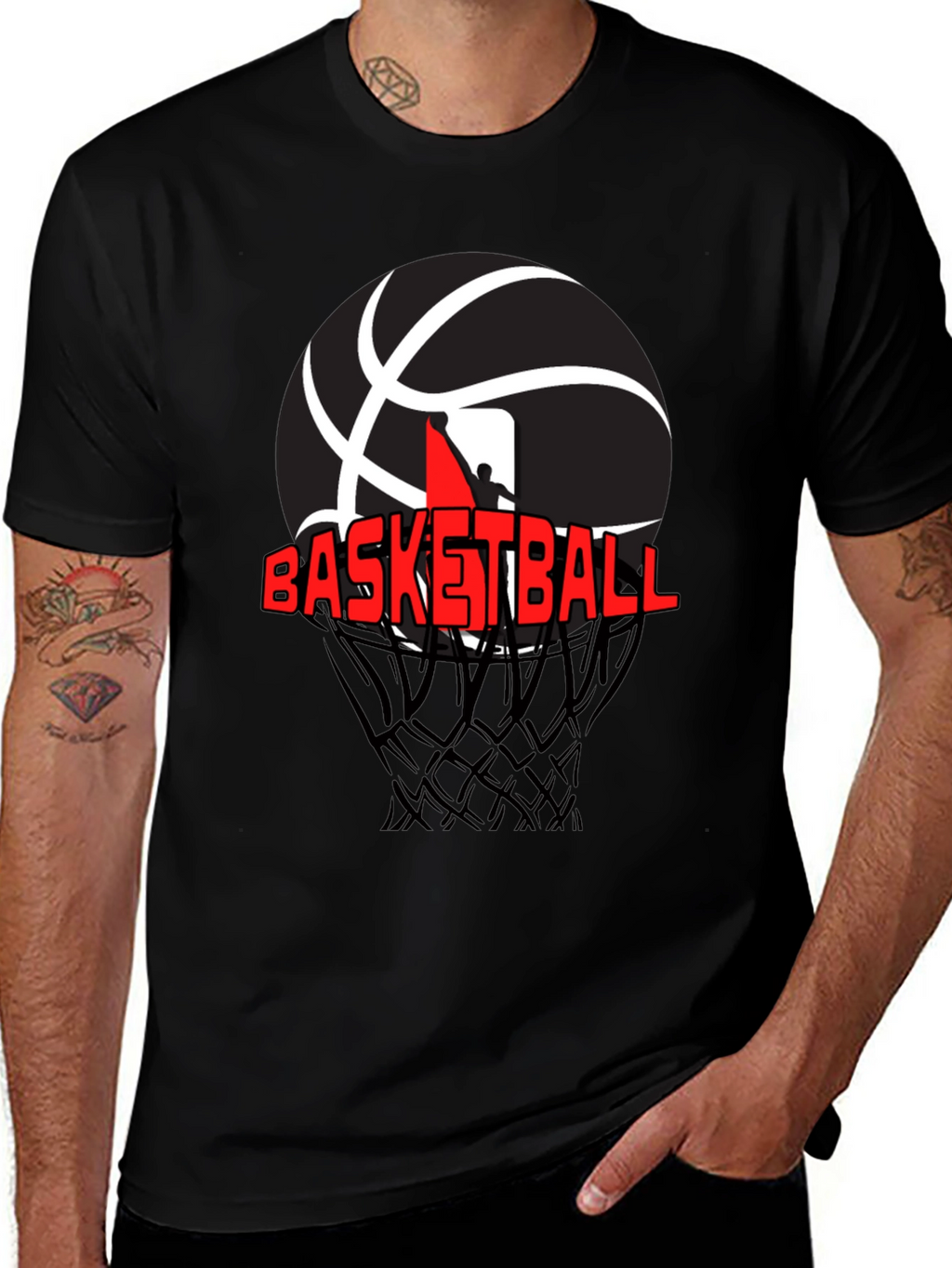 Basketball Graphic T-Shirt - Black