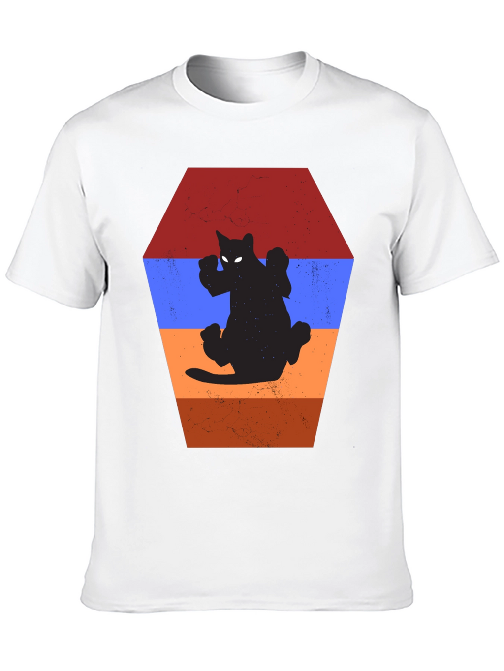Retro Cat Silhouette T-Shirt - Unique Design