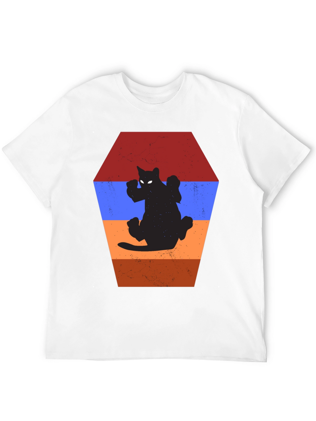 Retro Cat Silhouette T-Shirt - Unique Design