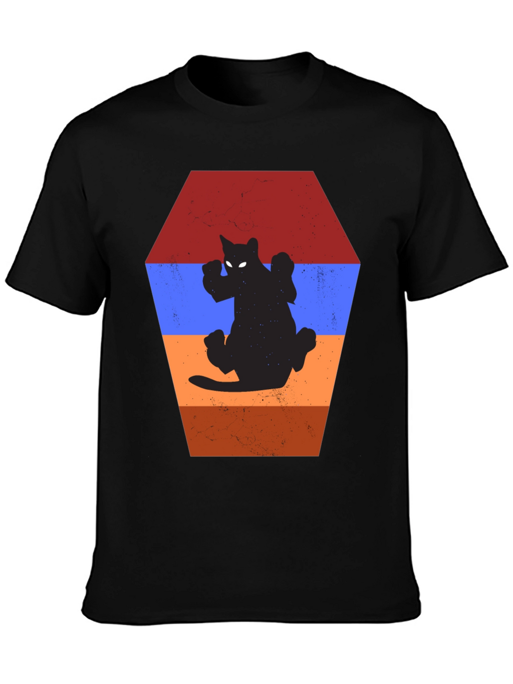 Retro Cat Silhouette T-Shirt - Unique Design