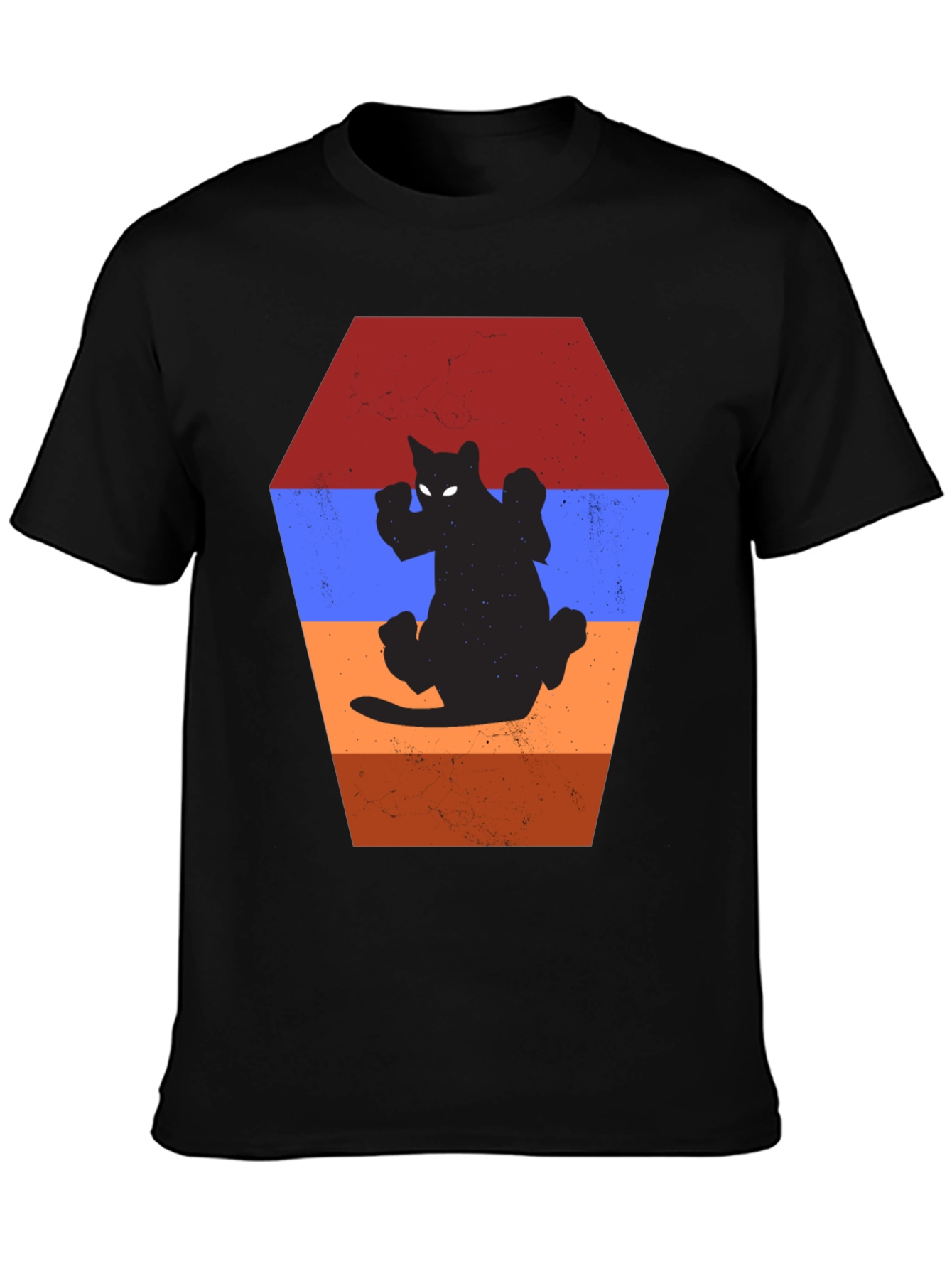 Retro Cat Silhouette T-Shirt - Unique Design