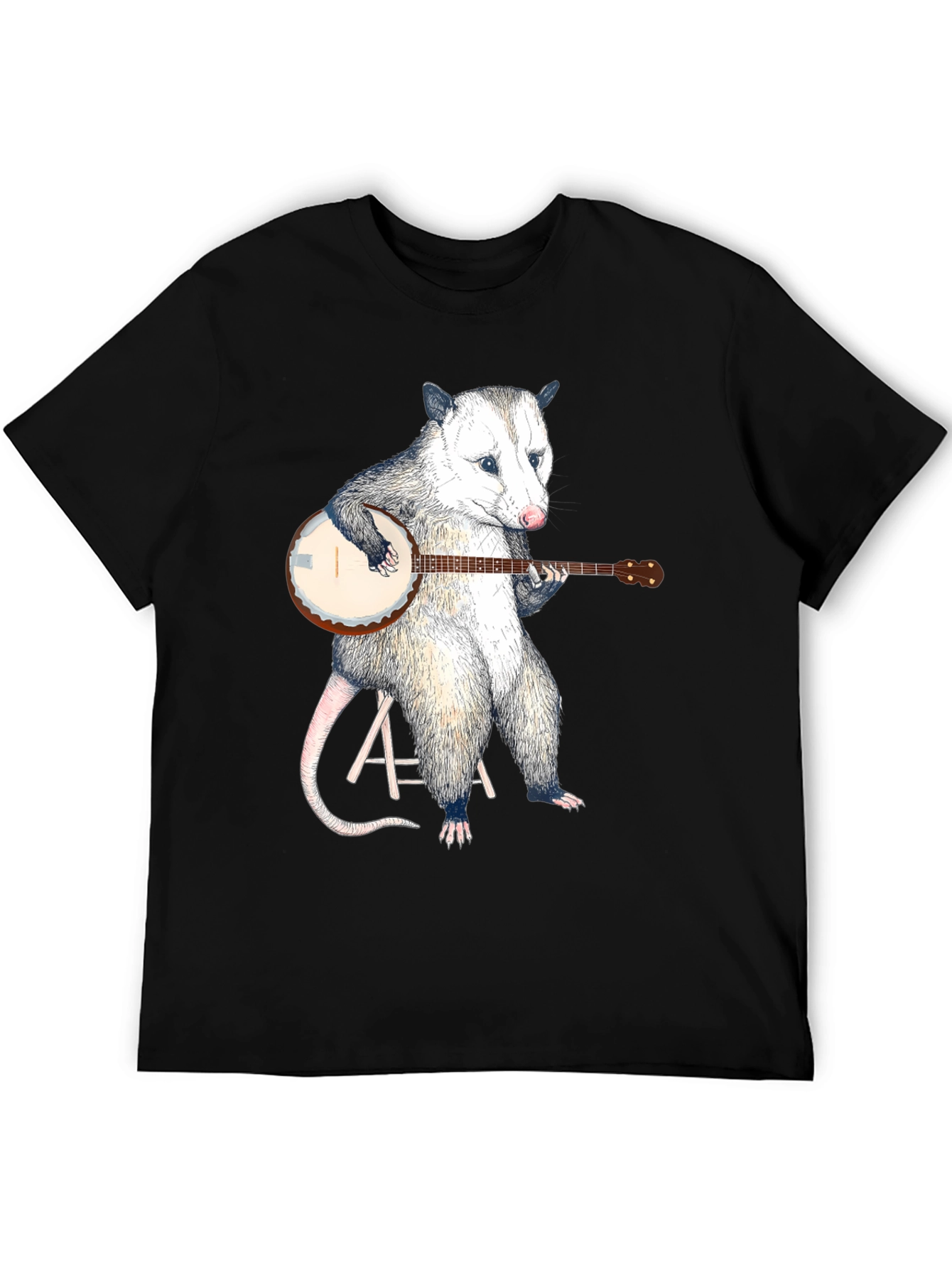 Opossum Banjo Black T-Shirt