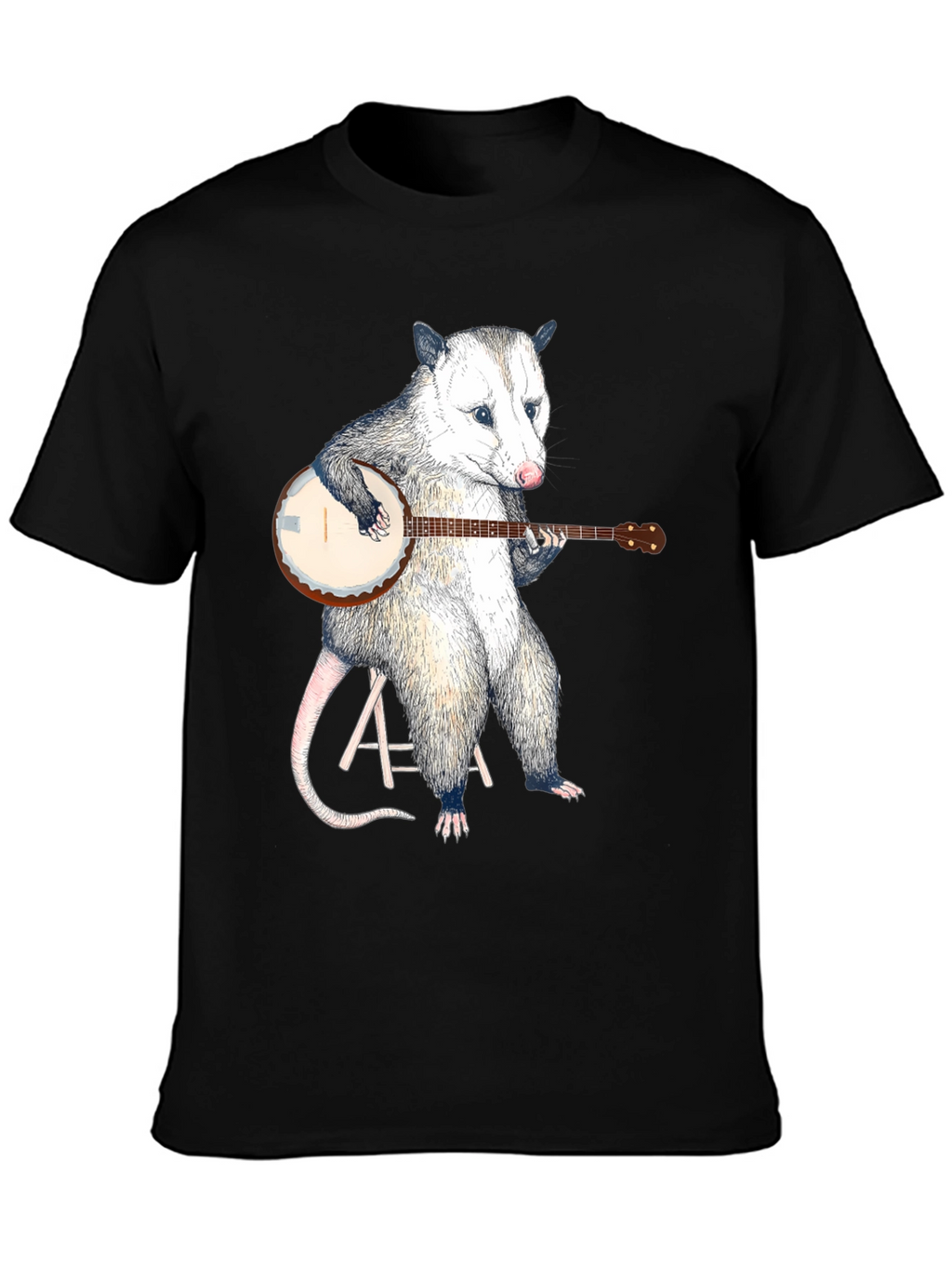 Opossum Banjo Black T-Shirt