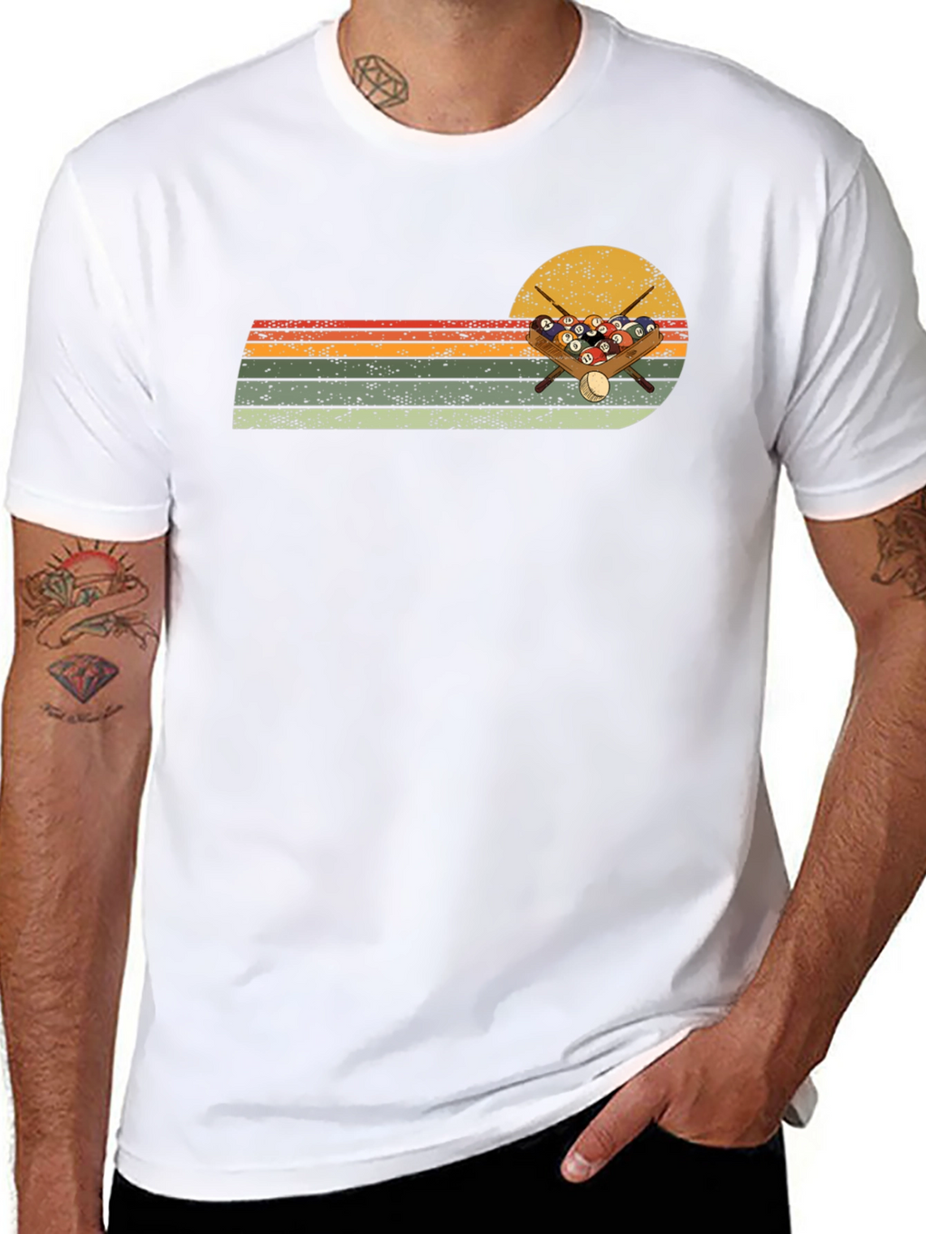 Retro Billiards Sunset Graphic Tee