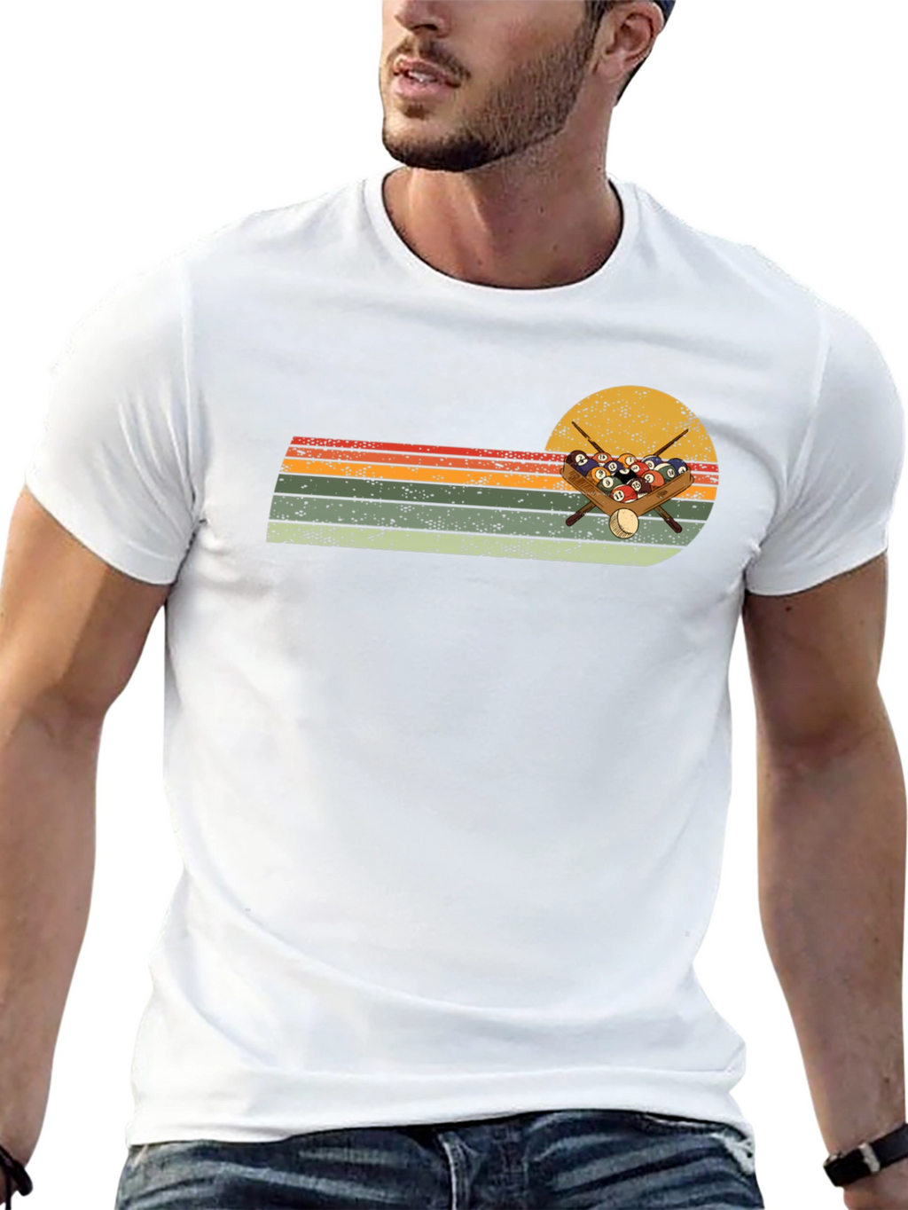 Retro Billiards Sunset Graphic Tee
