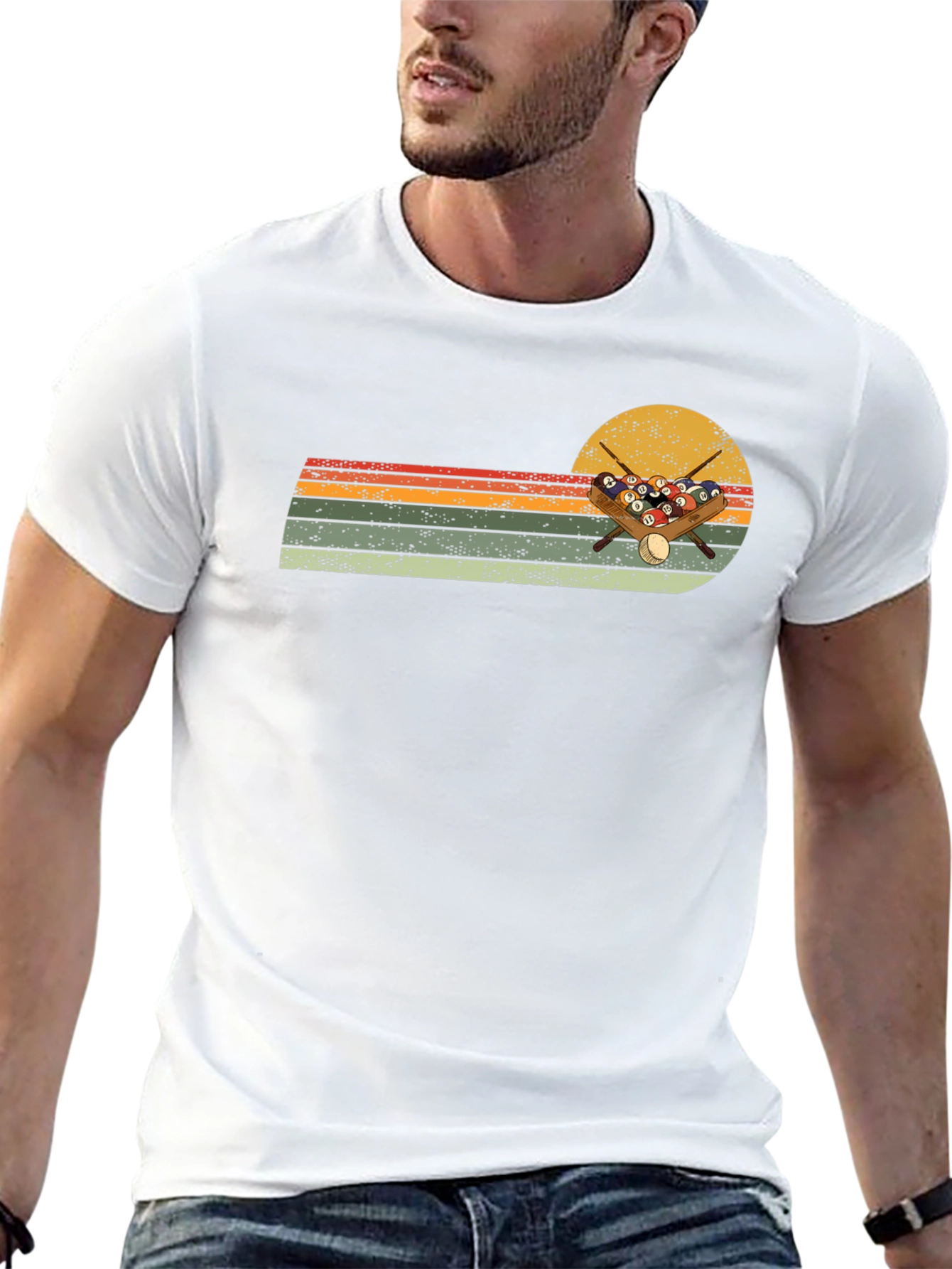 Retro Billiards Sunset Graphic Tee
