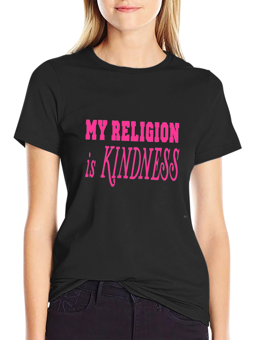 Kindness Religion Graphic Tee - Black