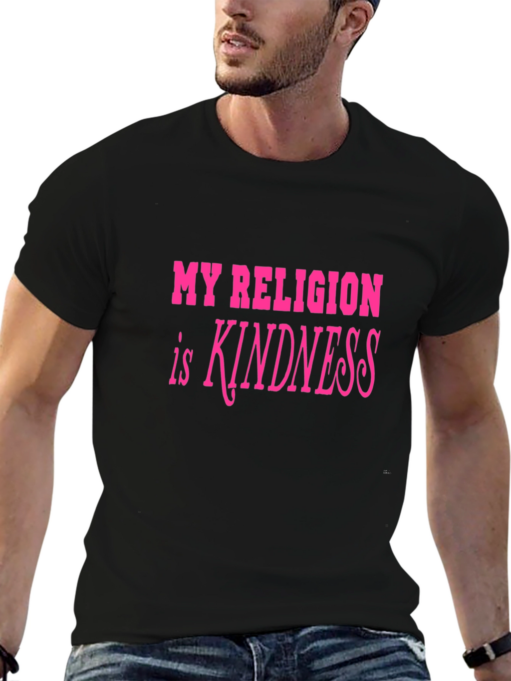 Kindness Religion Graphic Tee - Black