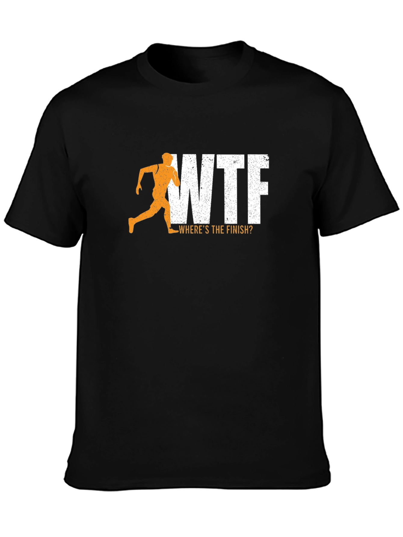 WTF Wheres The Finish? Mens Black Graphic Tee