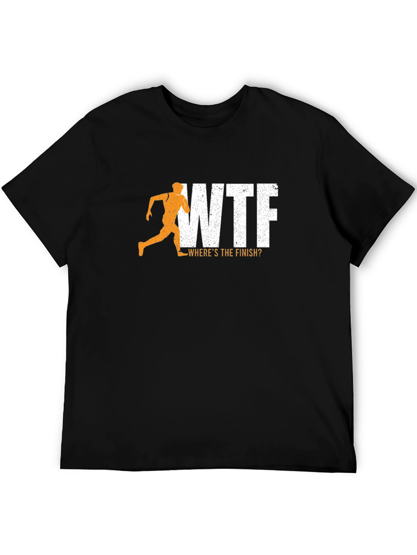 WTF Wheres The Finish? Mens Black Graphic Tee