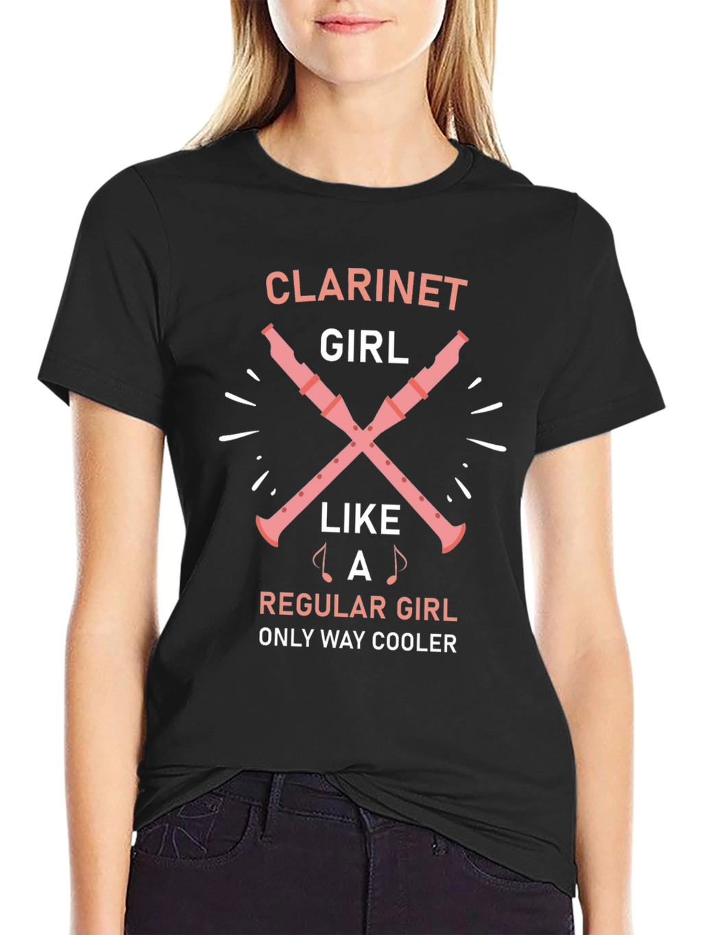 Clarinet Girl Graphic T-Shirt - Music Lover Tee