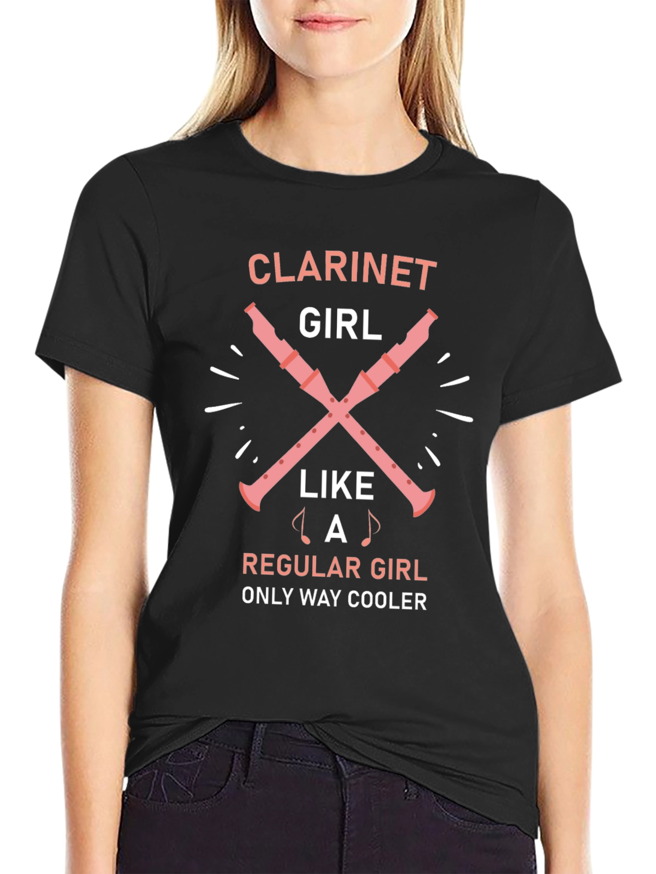 Clarinet Girl Graphic T-Shirt - Music Lover Tee