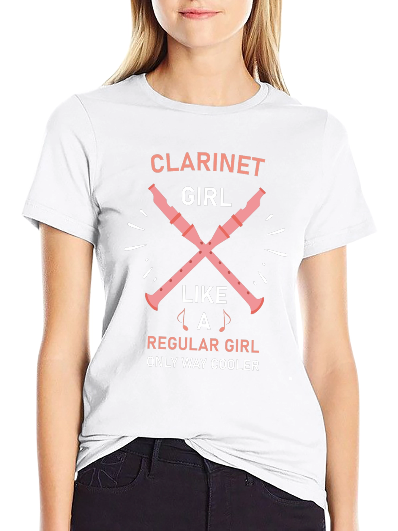 Clarinet Girl Graphic T-Shirt - Music Lover Tee