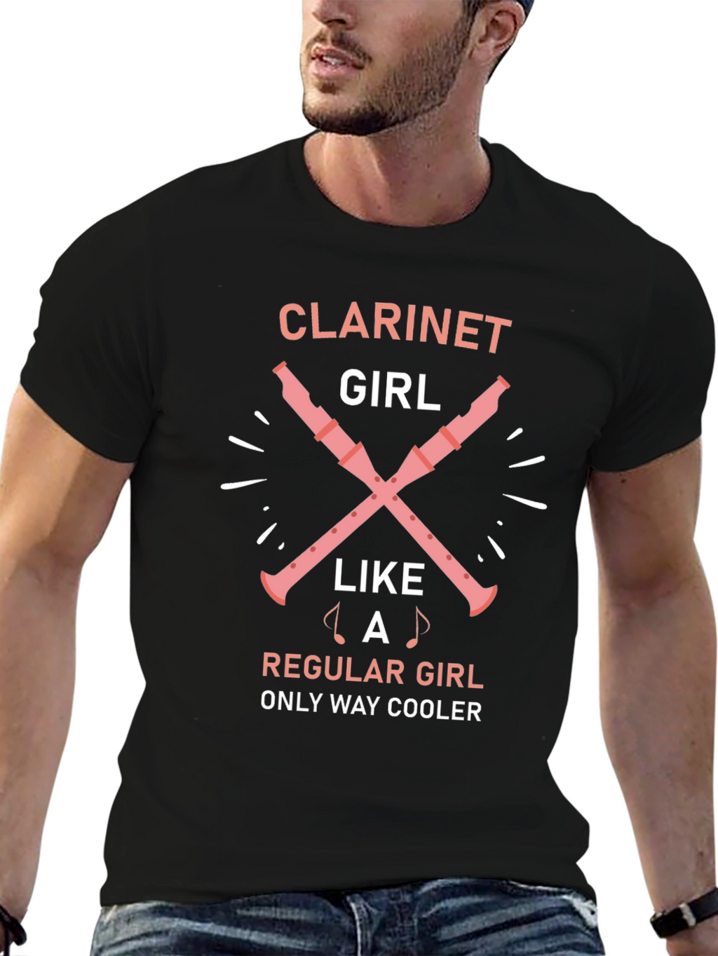 Clarinet Girl Graphic T-Shirt - Music Lover Tee