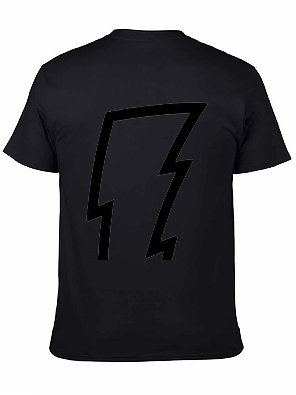 Black T-Shirt with Lightning Bolt Design