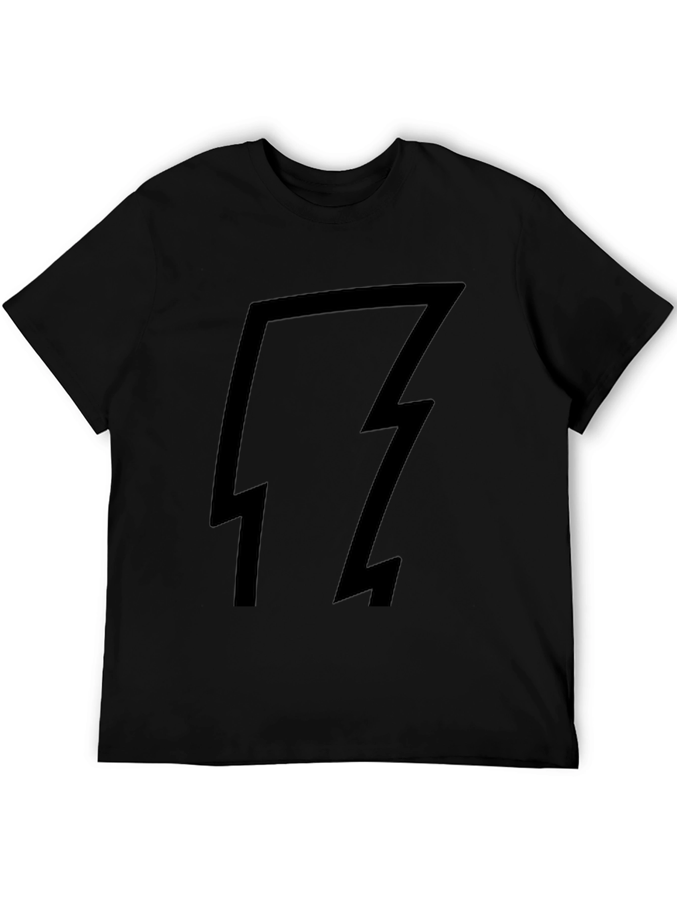 Black T-Shirt with Lightning Bolt Design