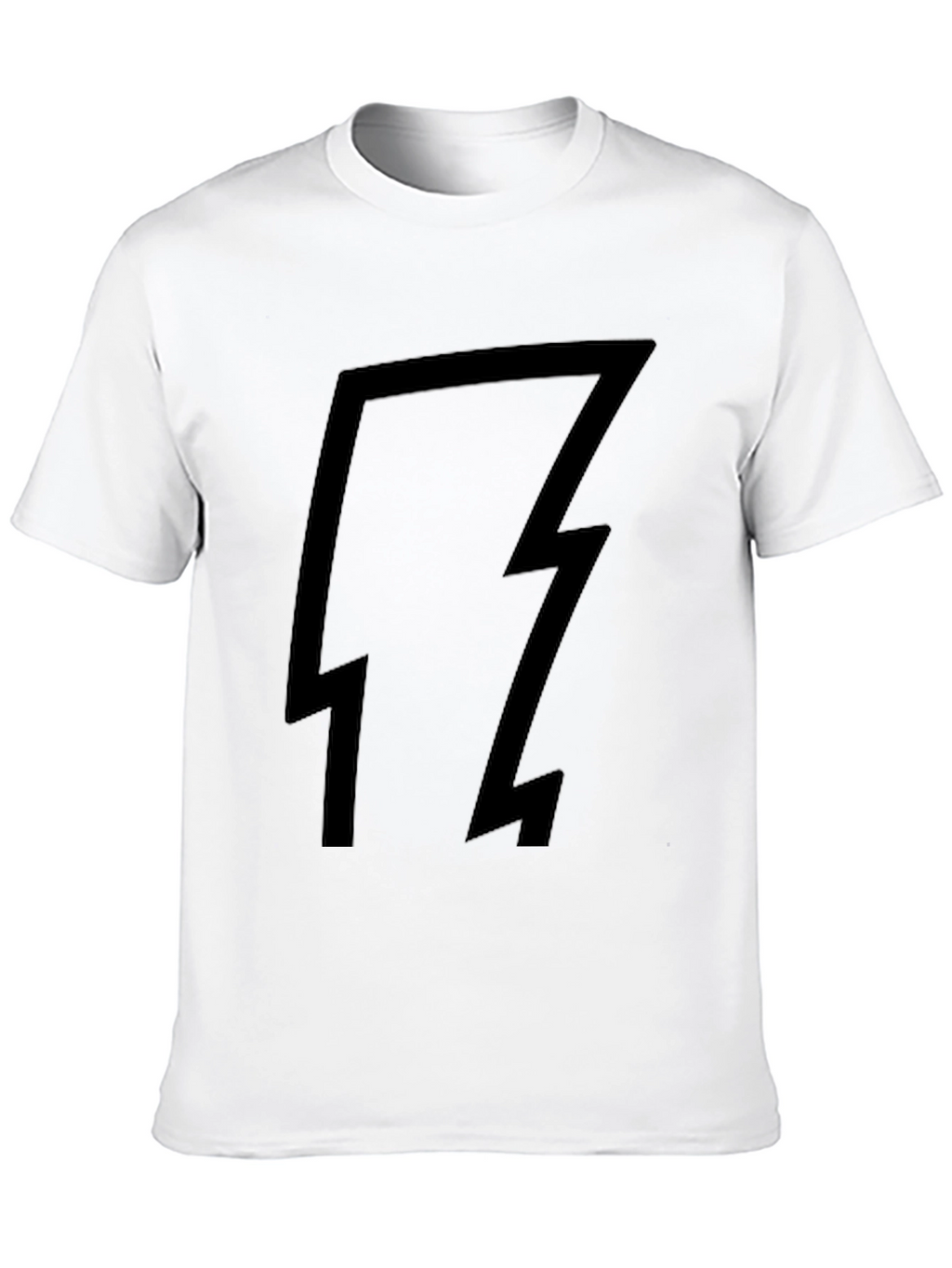 Black T-Shirt with Lightning Bolt Design