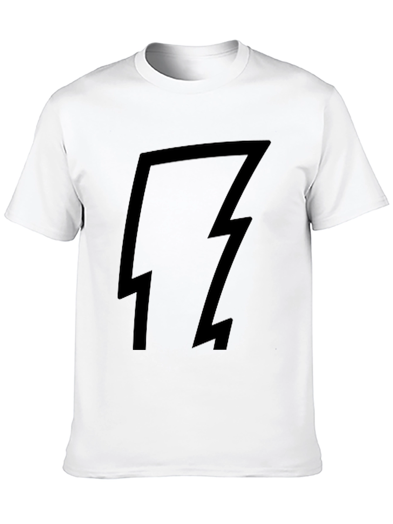 Black T-Shirt with Lightning Bolt Design