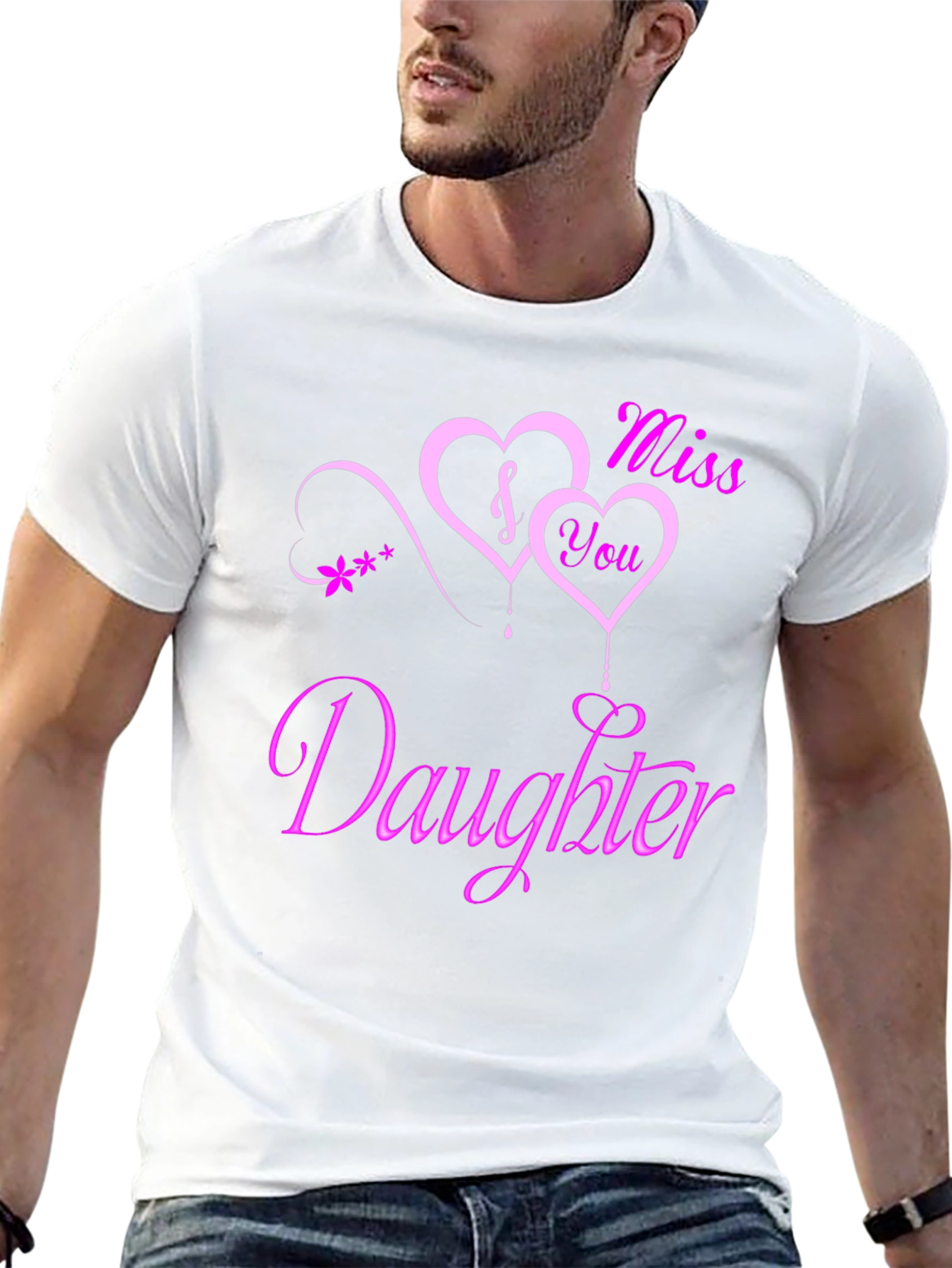 I Miss You Daughter Black Graphic Tee