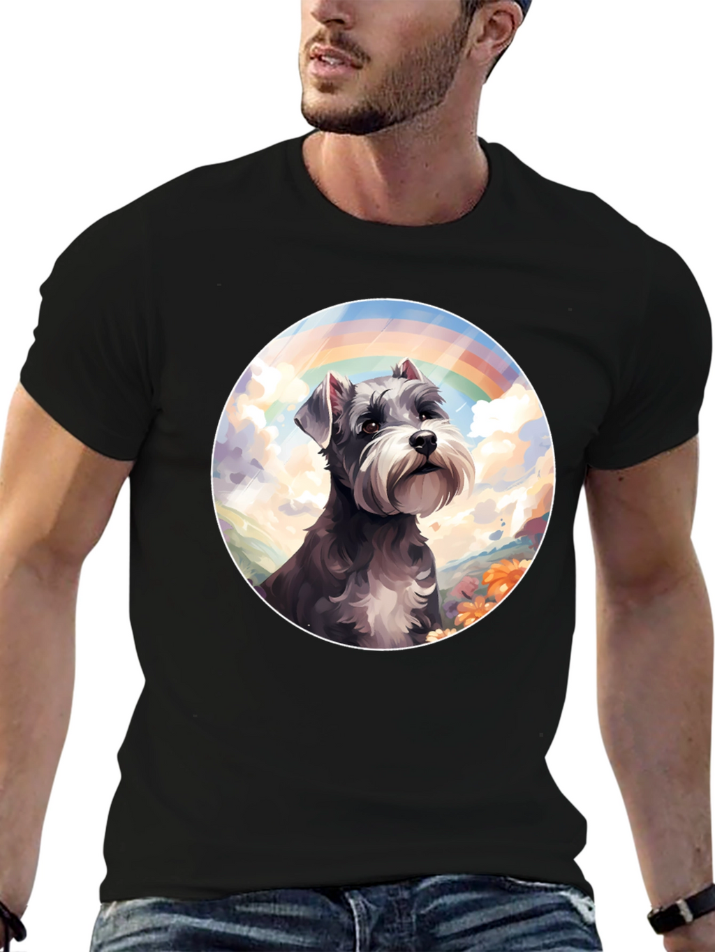 Rainbow Schnauzer Graphic Tee