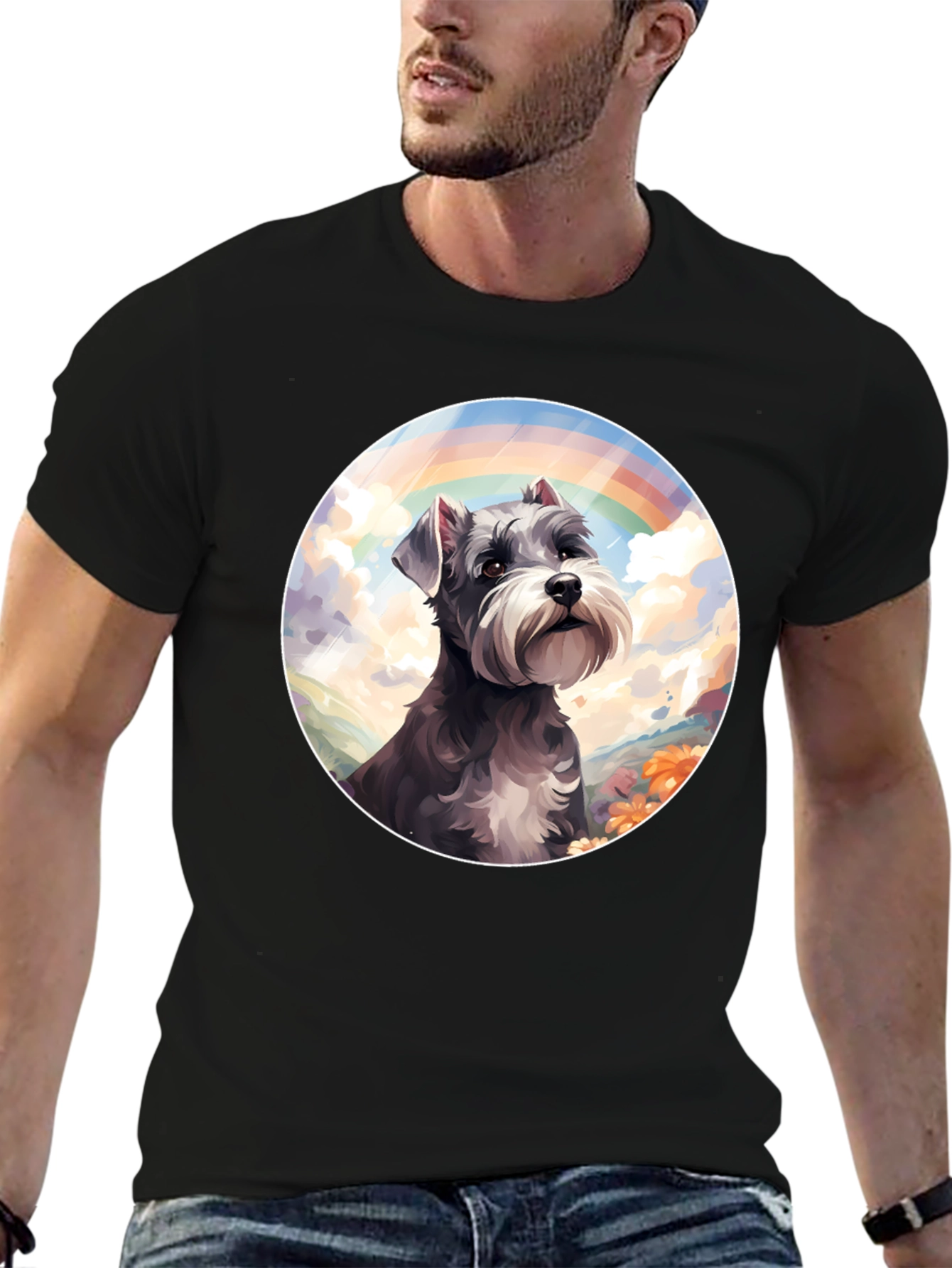 Rainbow Schnauzer Graphic Tee