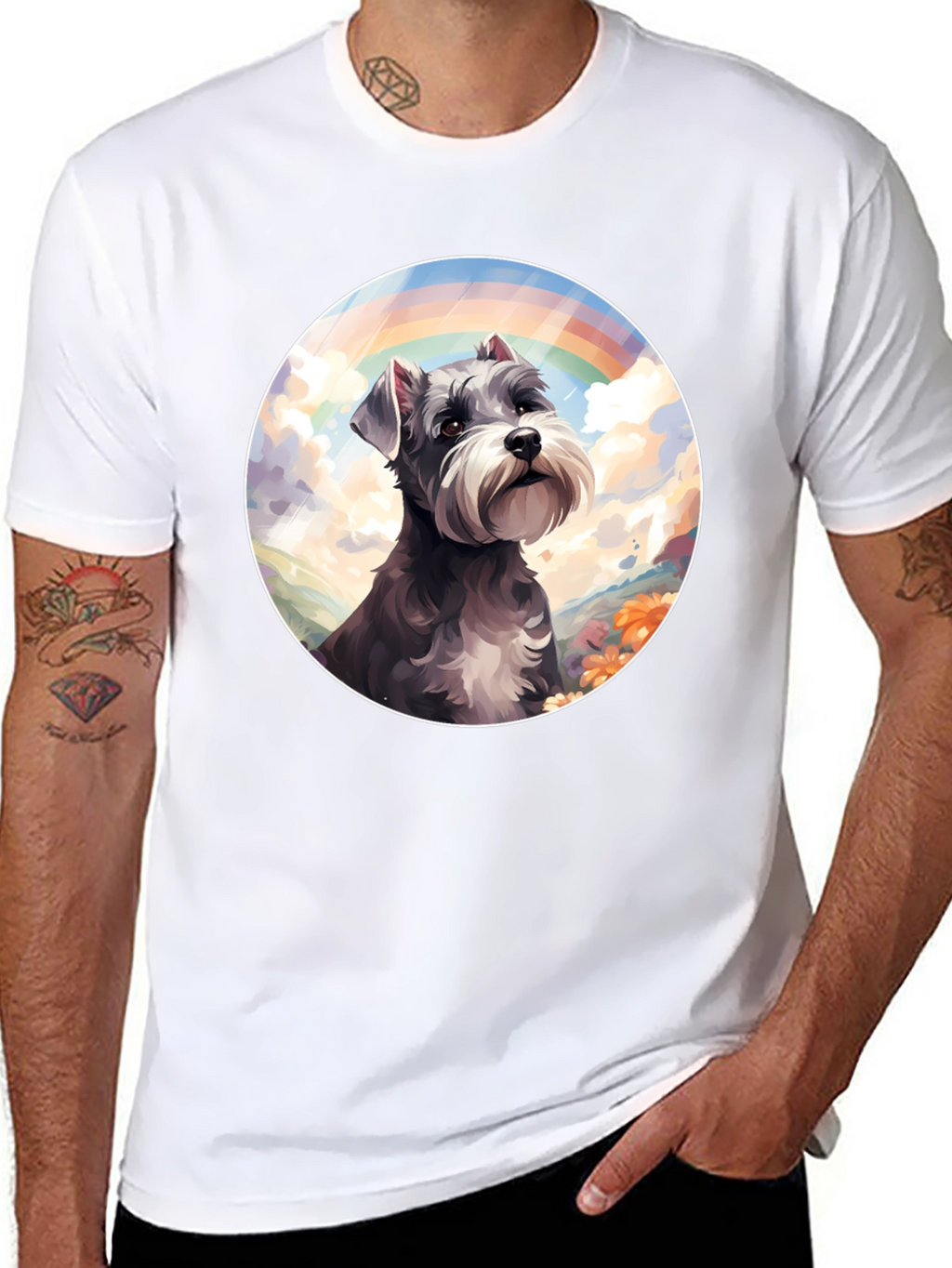 Rainbow Schnauzer Graphic Tee