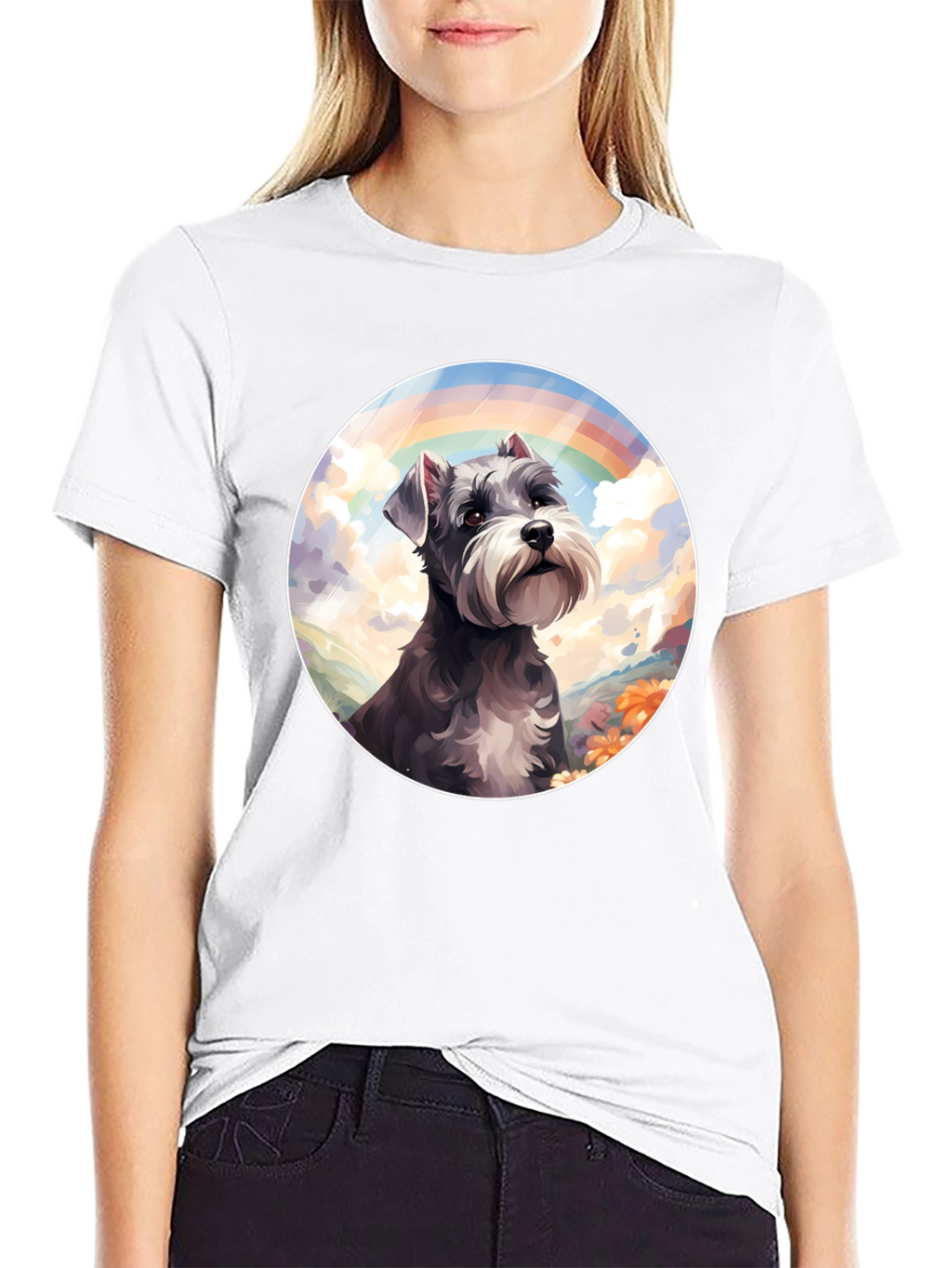 Rainbow Schnauzer Graphic Tee